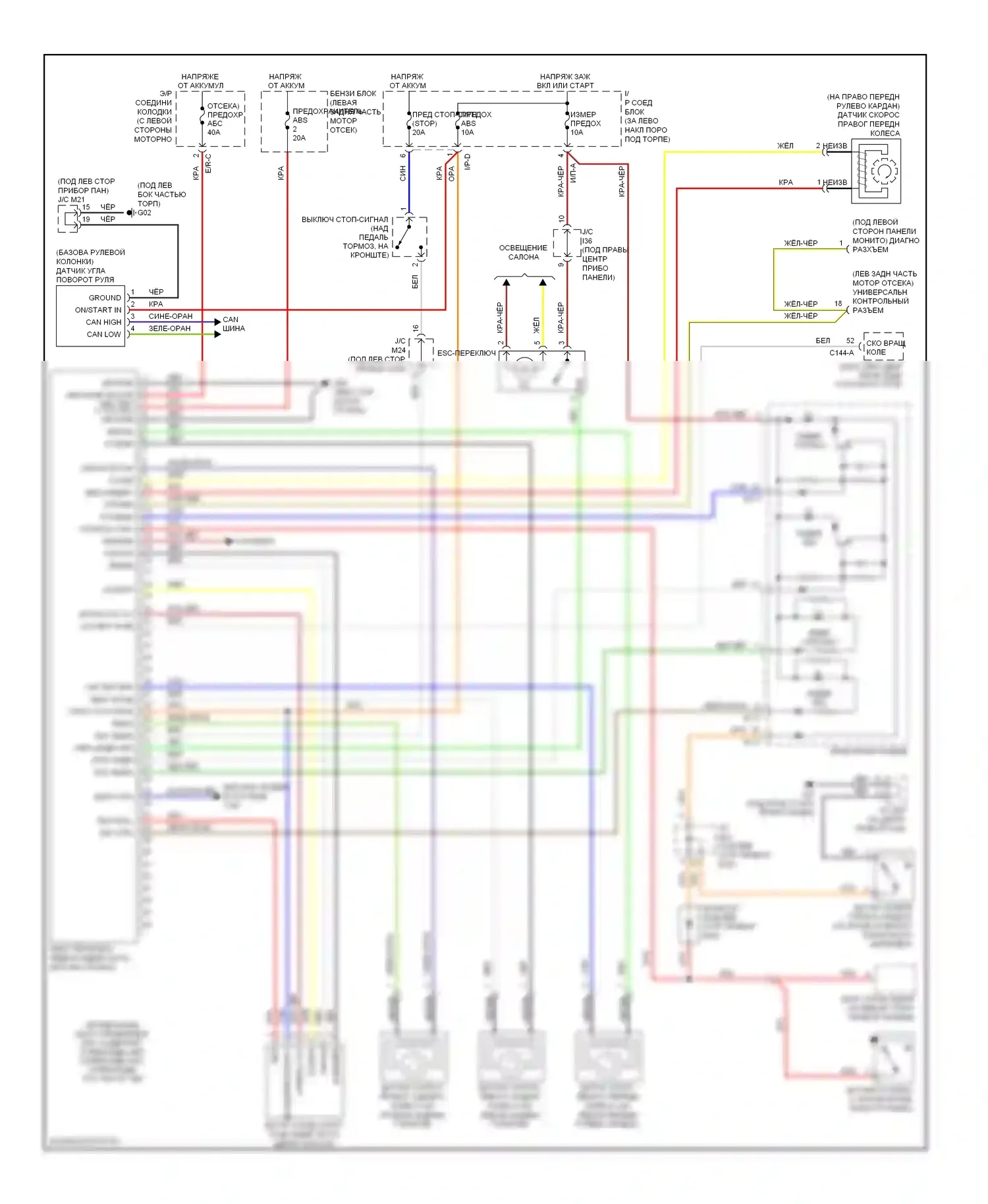 Sorento Kia I рестайлинг (2006-2011): Антиблокировочная система abs электросхема с esc 