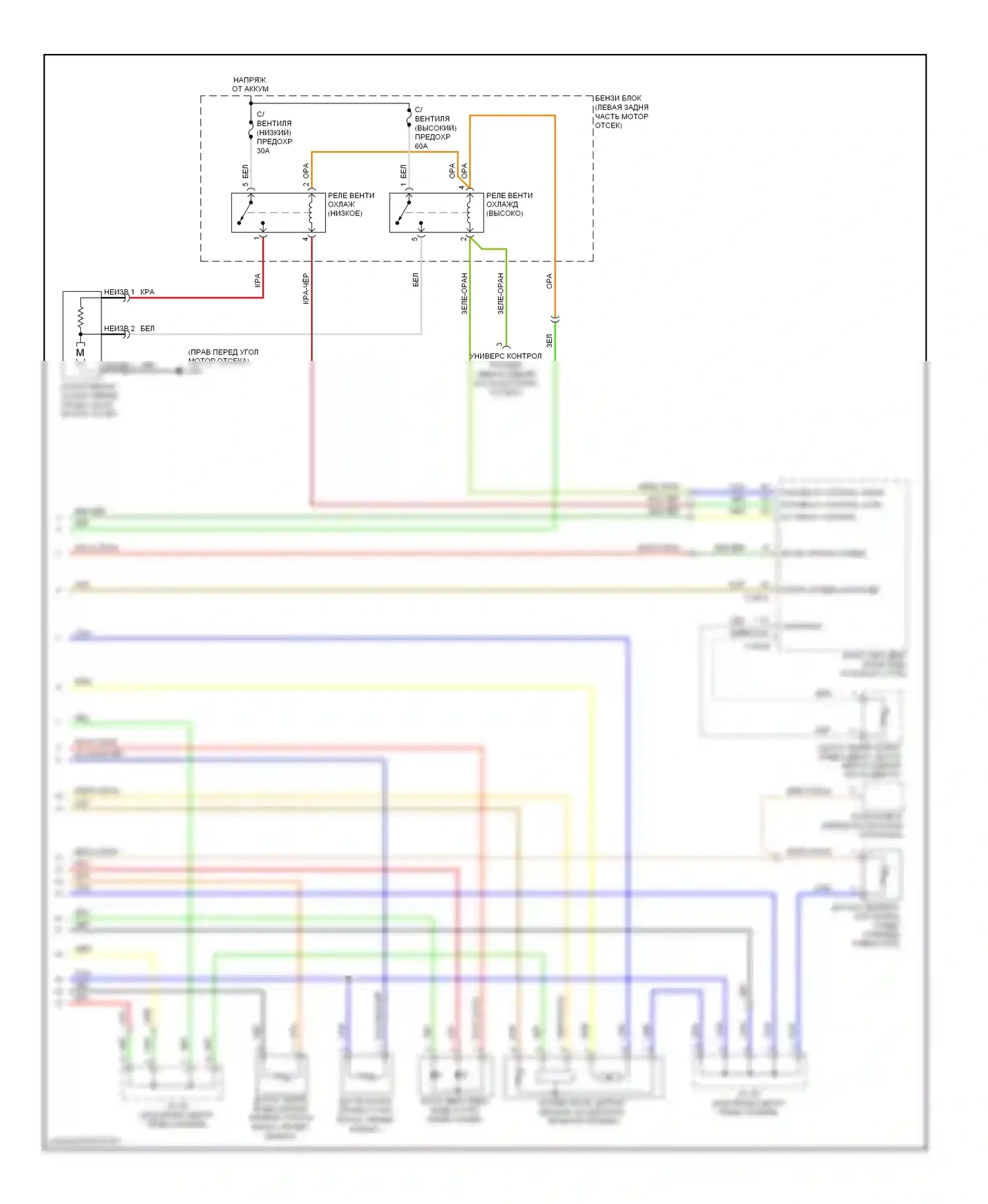 Sorento Kia I рестайлинг (2006-2011): Электросхема климат контроля (2 из 2) 