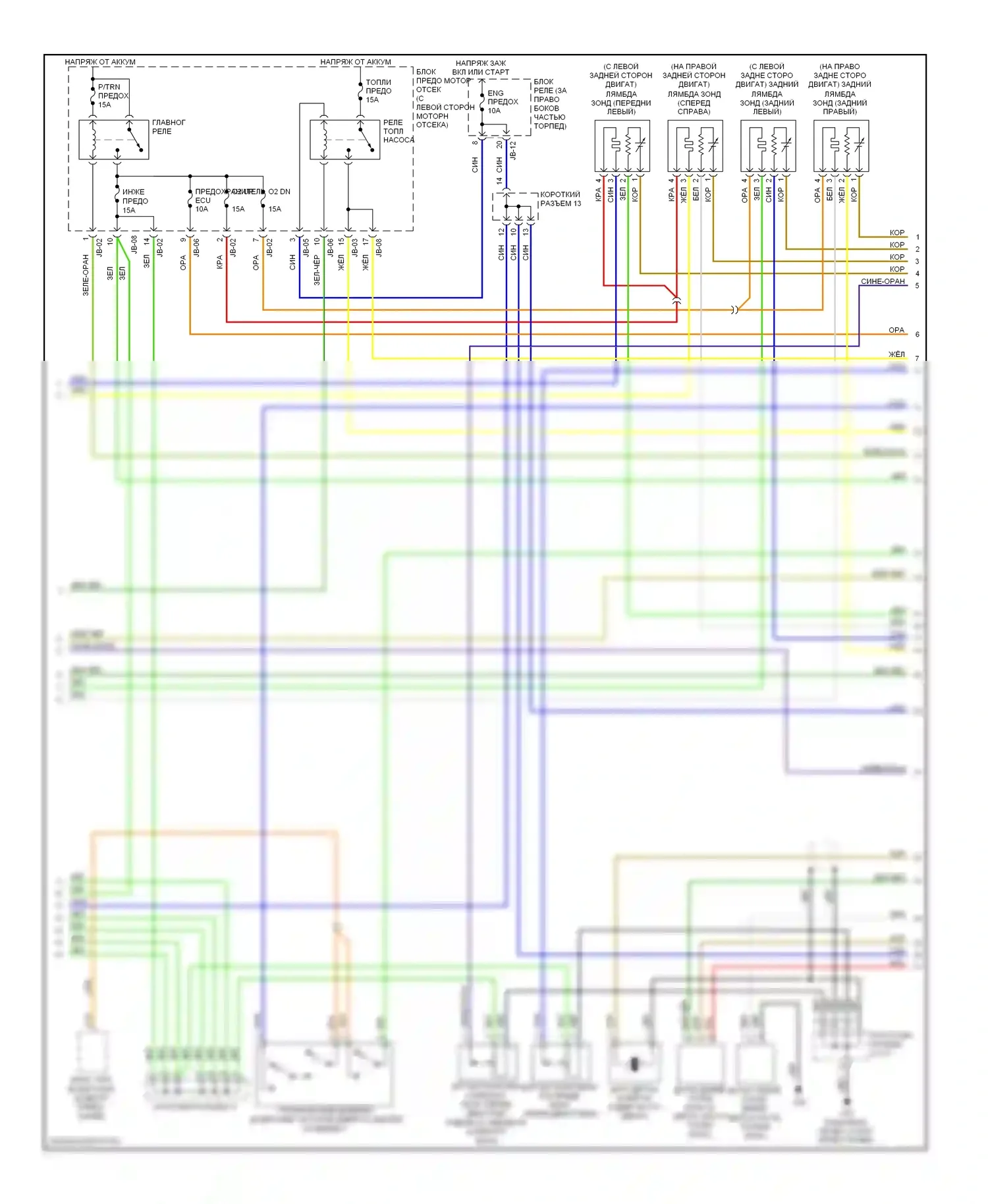 Sorento Kia I (2002-2006): Электросхема двигателя 3.5l (2 из 3) 