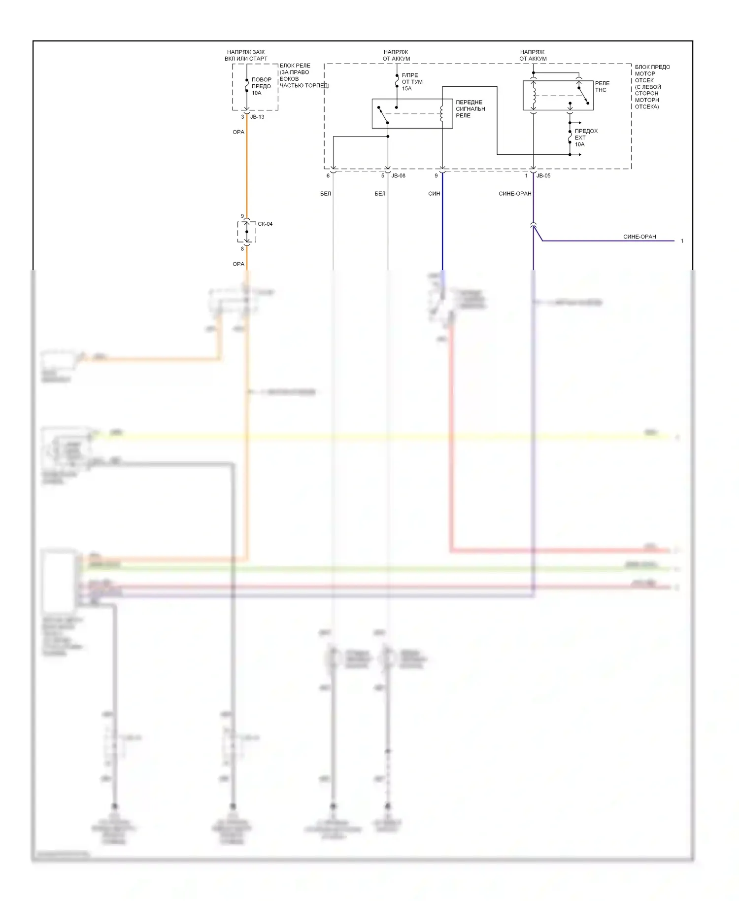 Sorento Kia I (2002-2006): Электросхема фар, без дрели (1 из 2) 