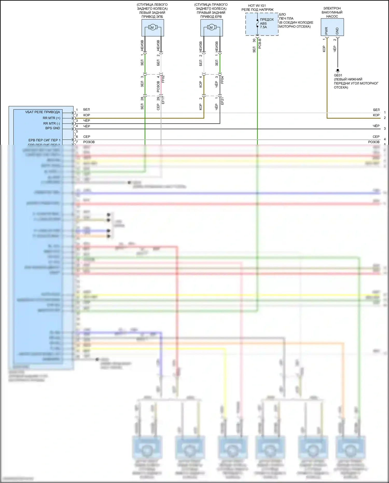 Sorento Kia IV рестайлинг (2023-2024): Антиблокировочная система abs электросхема, за исключением гибридной с epb (1 из 4) 