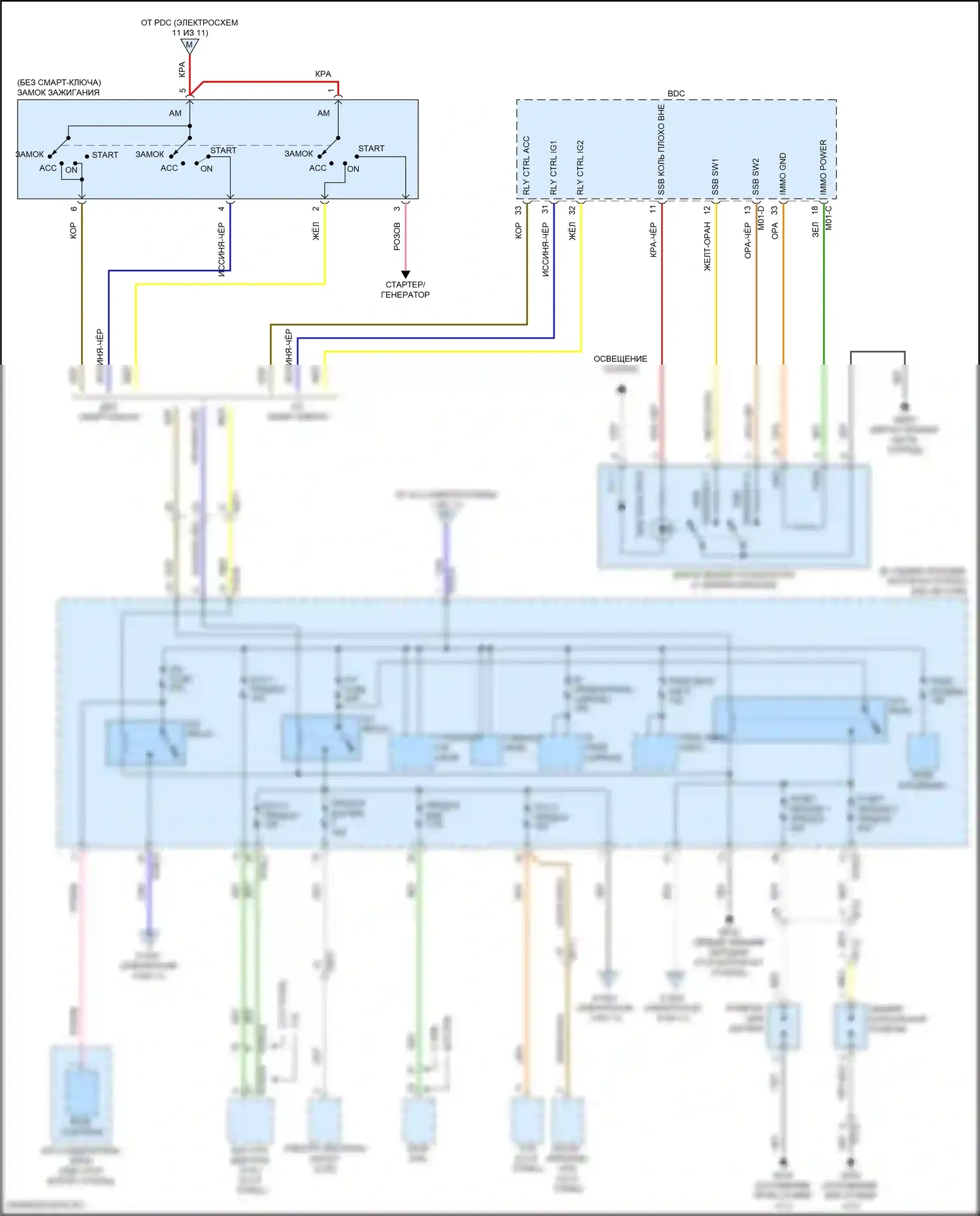 Sorento Kia IV рестайлинг (2023-2024): Электросхема блока предохранителей реле, кроме гибридного (2 из 11) 