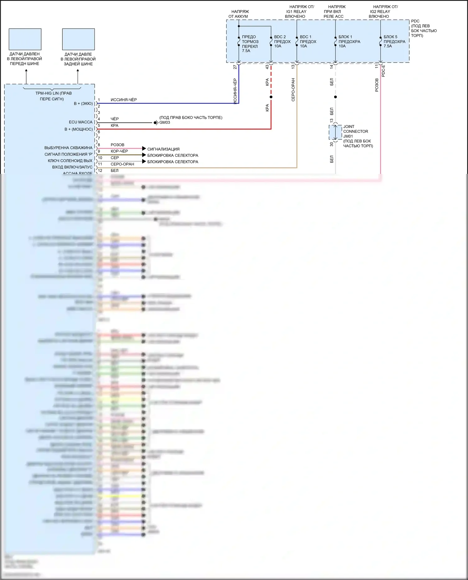 Sorento Kia IV рестайлинг (2023-2024): Электросхема блока управления ips, за исключением гибридного (1 из 2) 
