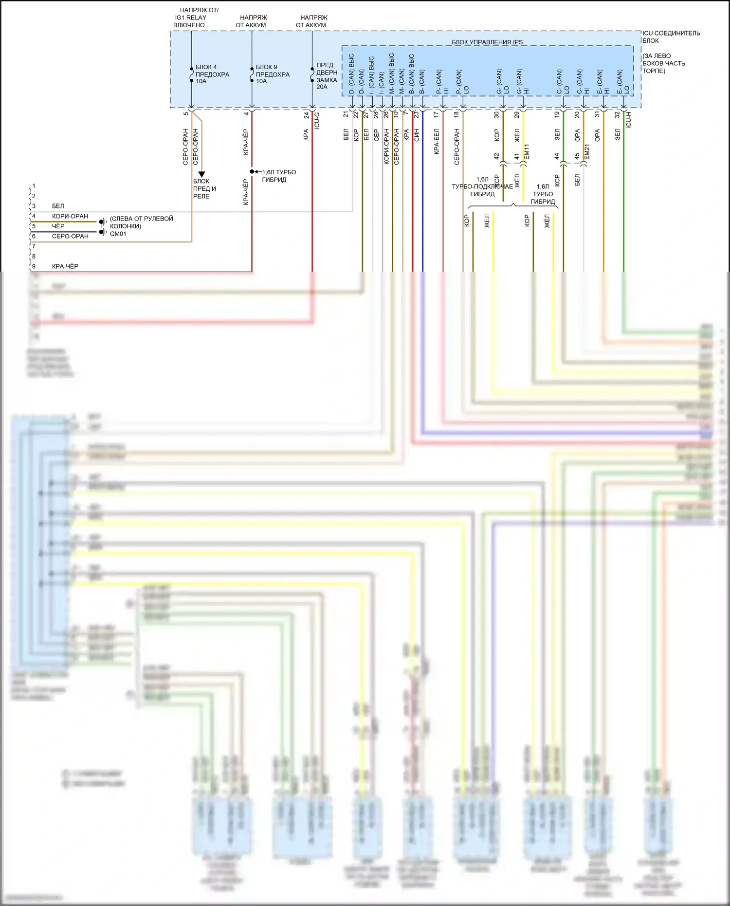 Sorento Kia IV рестайлинг (2023-2024): Can шина электросхема, гибридная (1 из 6) 