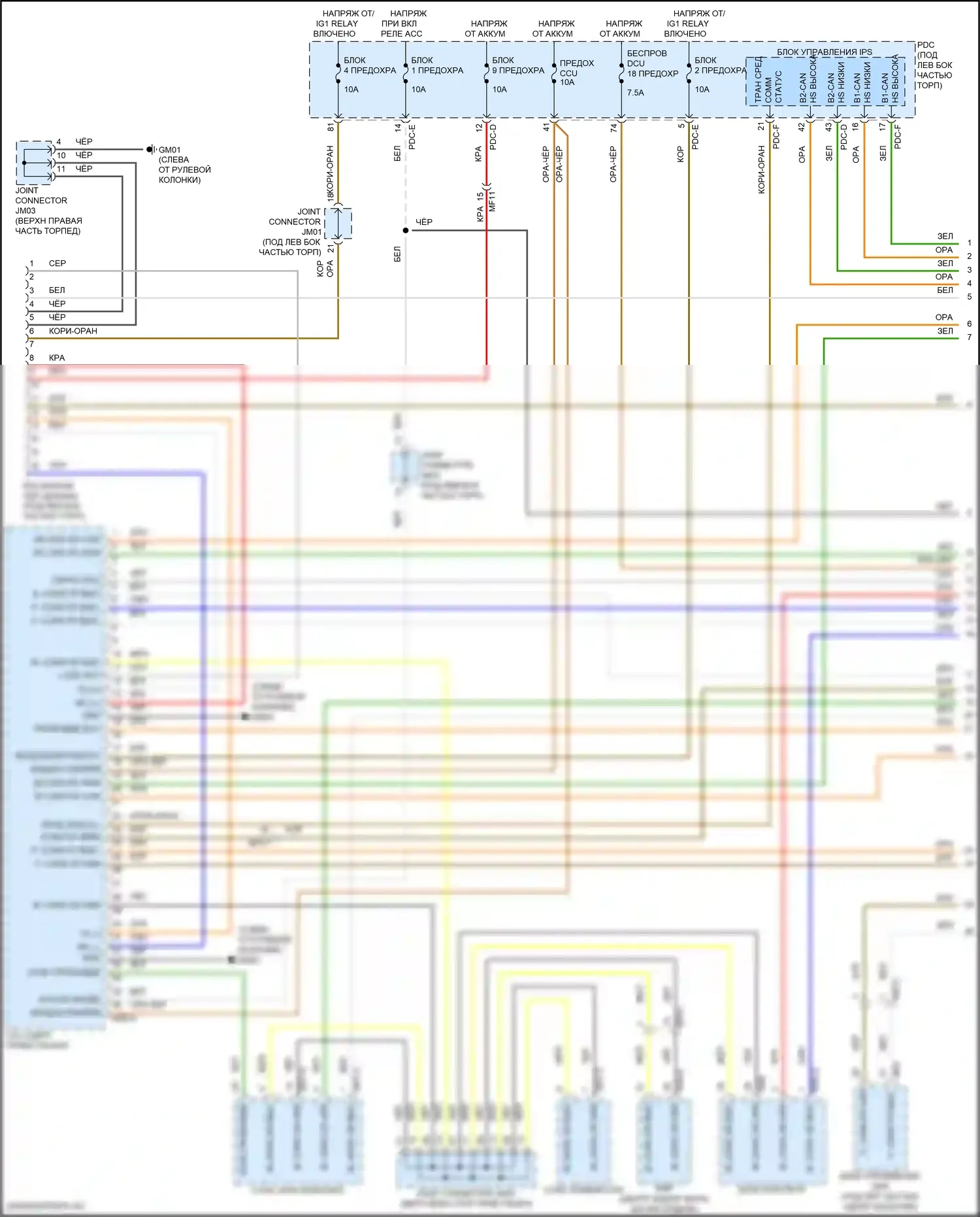Sorento Kia IV рестайлинг (2023-2024): Can шина электросхема, за исключением гибридной (1 из 7) 