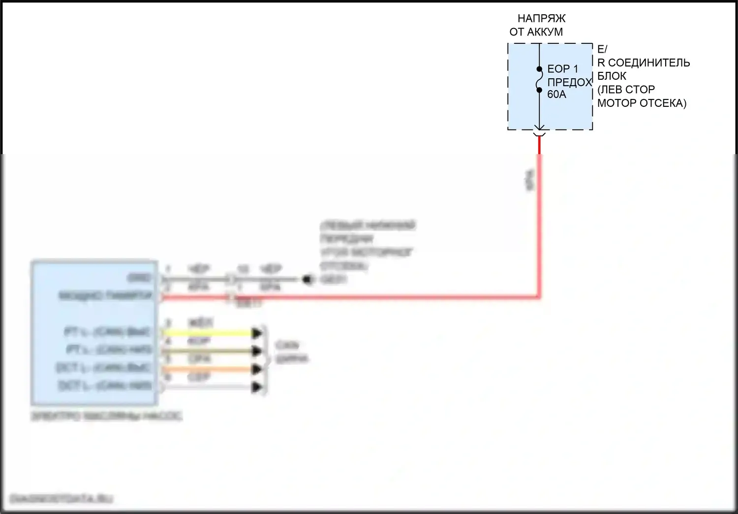 Sorento Kia IV рестайлинг (2023-2024): Электросхема двигатель 2.5л турбо, электросхема электропроводки масляного насоса 