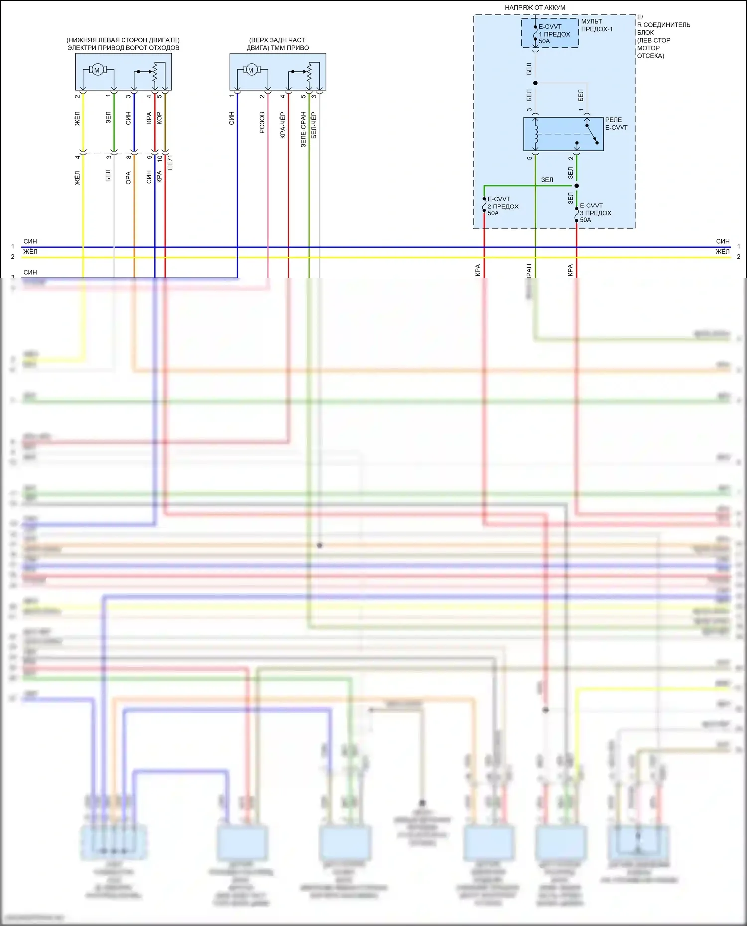 Sorento Kia IV рестайлинг (2023-2024): Электросхема двигатель 2.5л турбо, электросхема органов управления двигателем (2 из 8) 