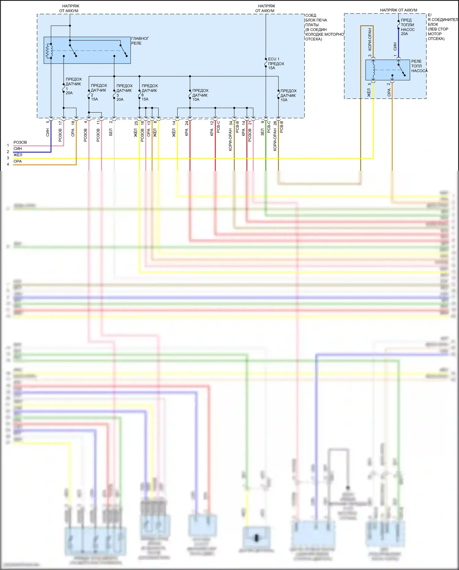Sorento Kia IV рестайлинг (2023-2024): Электросхема двигатель 2.5л турбо, электросхема органов управления двигателем (4 из 8) 