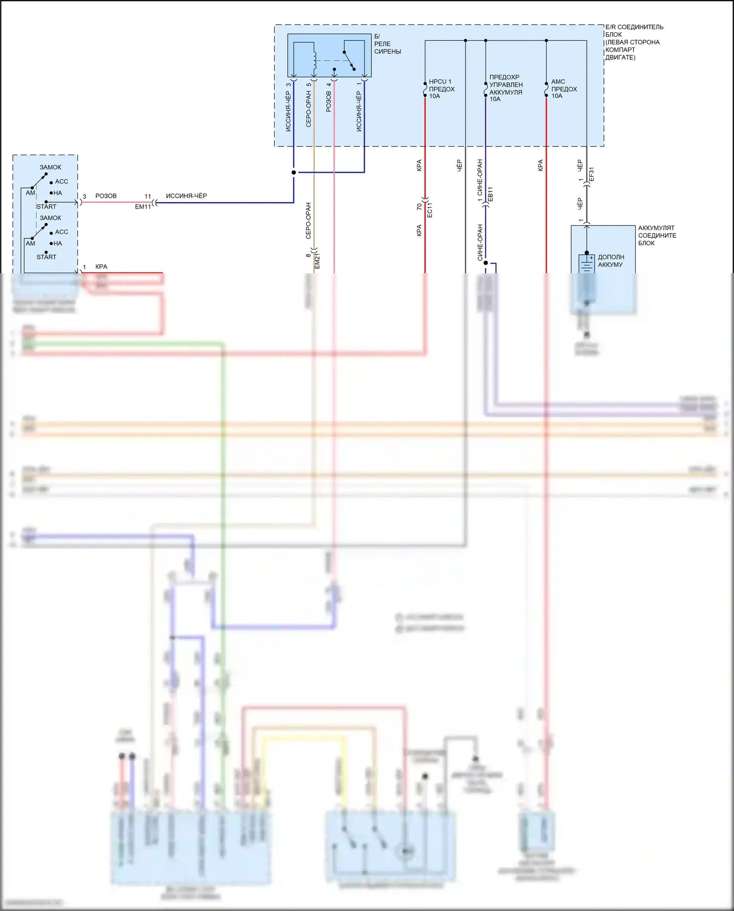 Sorento Kia IV рестайлинг (2023-2024): Электросхема двигателя 1.6л турбо гибрид, электросхема управления гибридом (3 из 7) 