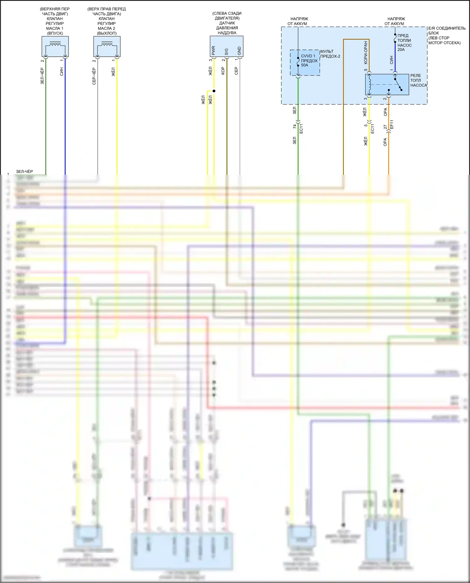 Sorento Kia IV рестайлинг (2023-2024): Электросхема двигателя 1.6л турбо подключаемый гибрид, электросхема органов управления двигателем (6 из 8) 