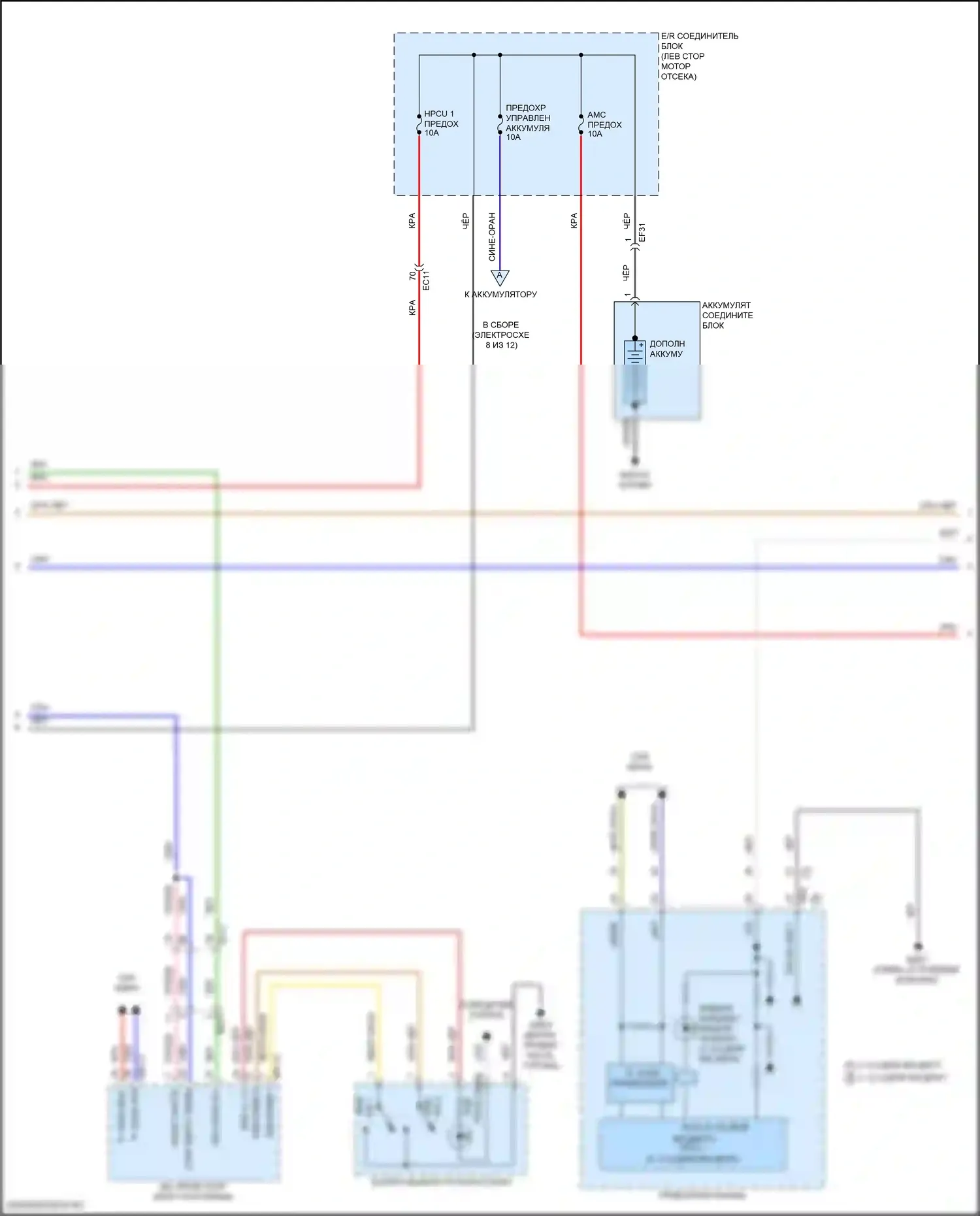 Sorento Kia IV рестайлинг (2023-2024): Электросхема двигателя 1.6l турбо подключаемый гибрид, гибридная электросхема управления (3 из 12) 