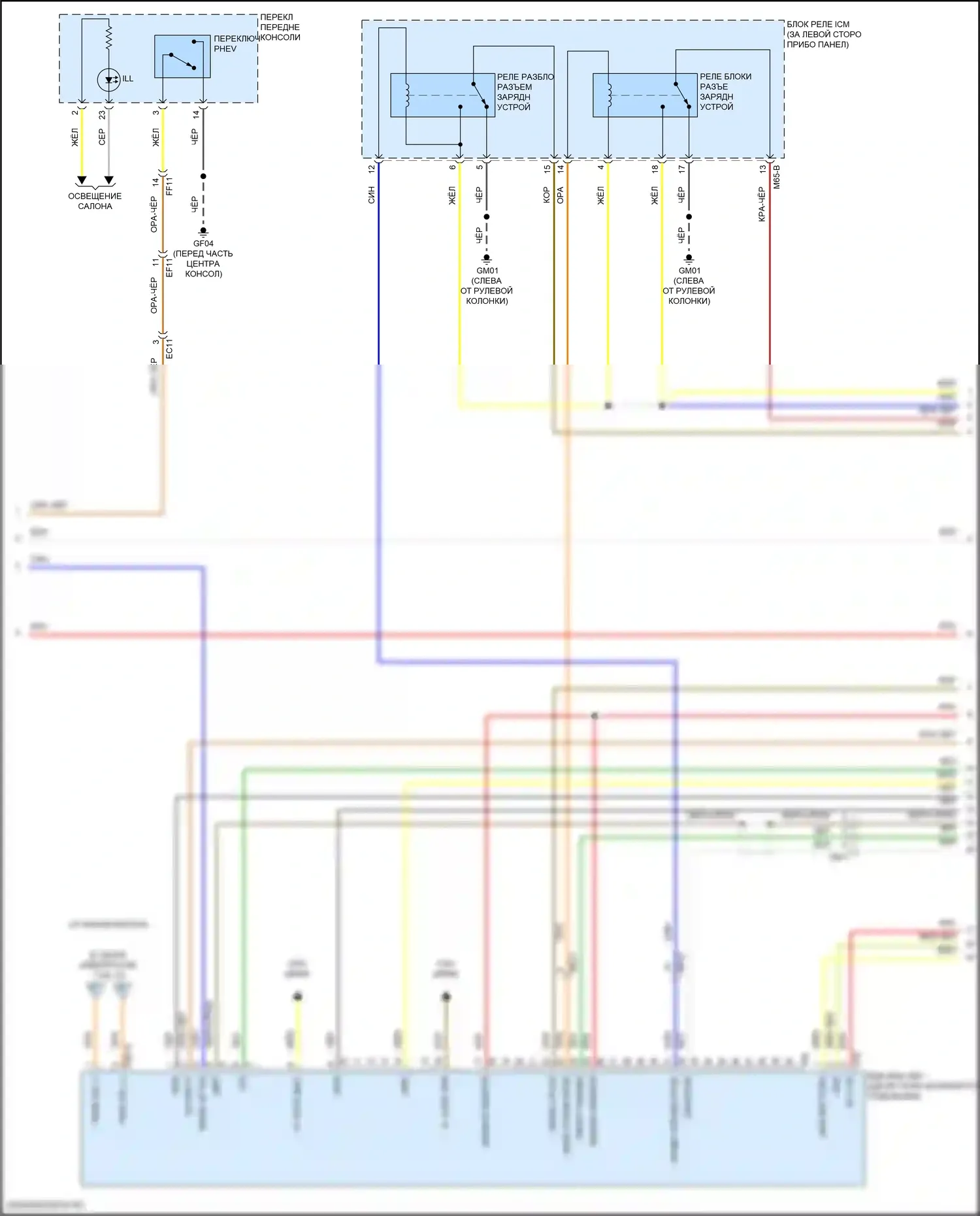 Sorento Kia IV рестайлинг (2023-2024): Электросхема двигателя 1.6l турбо подключаемый гибрид, гибридная электросхема управления (4 из 12) 
