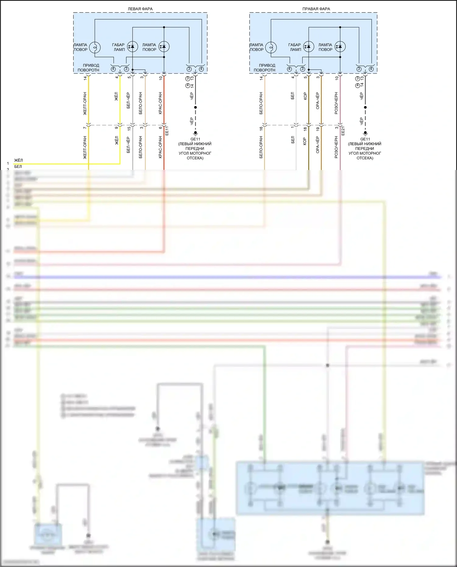 Sorento Kia IV рестайлинг (2023-2024): Электросхема фар и фонарей, гибридная (2 из 4) 