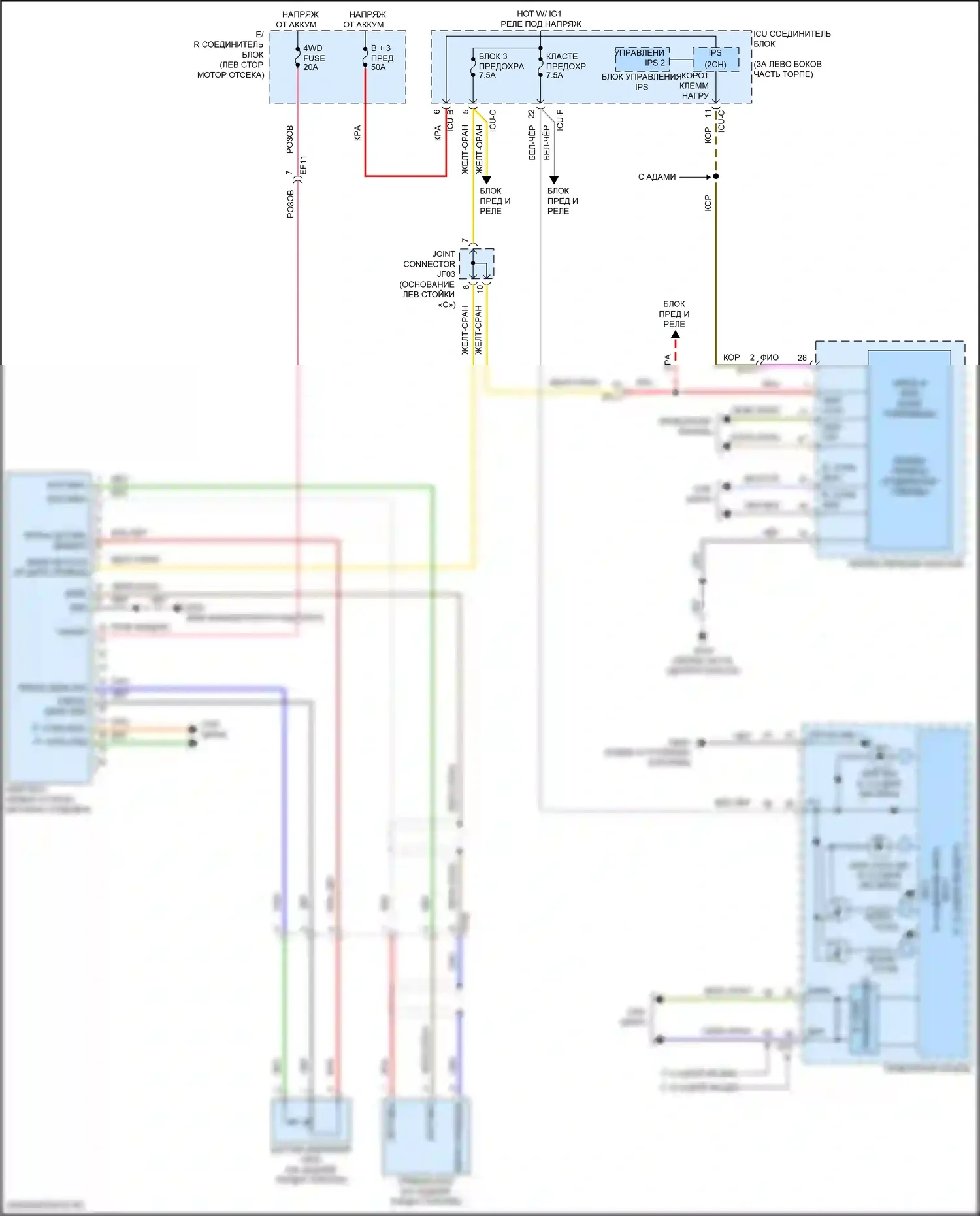 Sorento Kia IV рестайлинг (2023-2024): 1.6л турбо подключаемый гибрид, 4wd электросхема соединений 