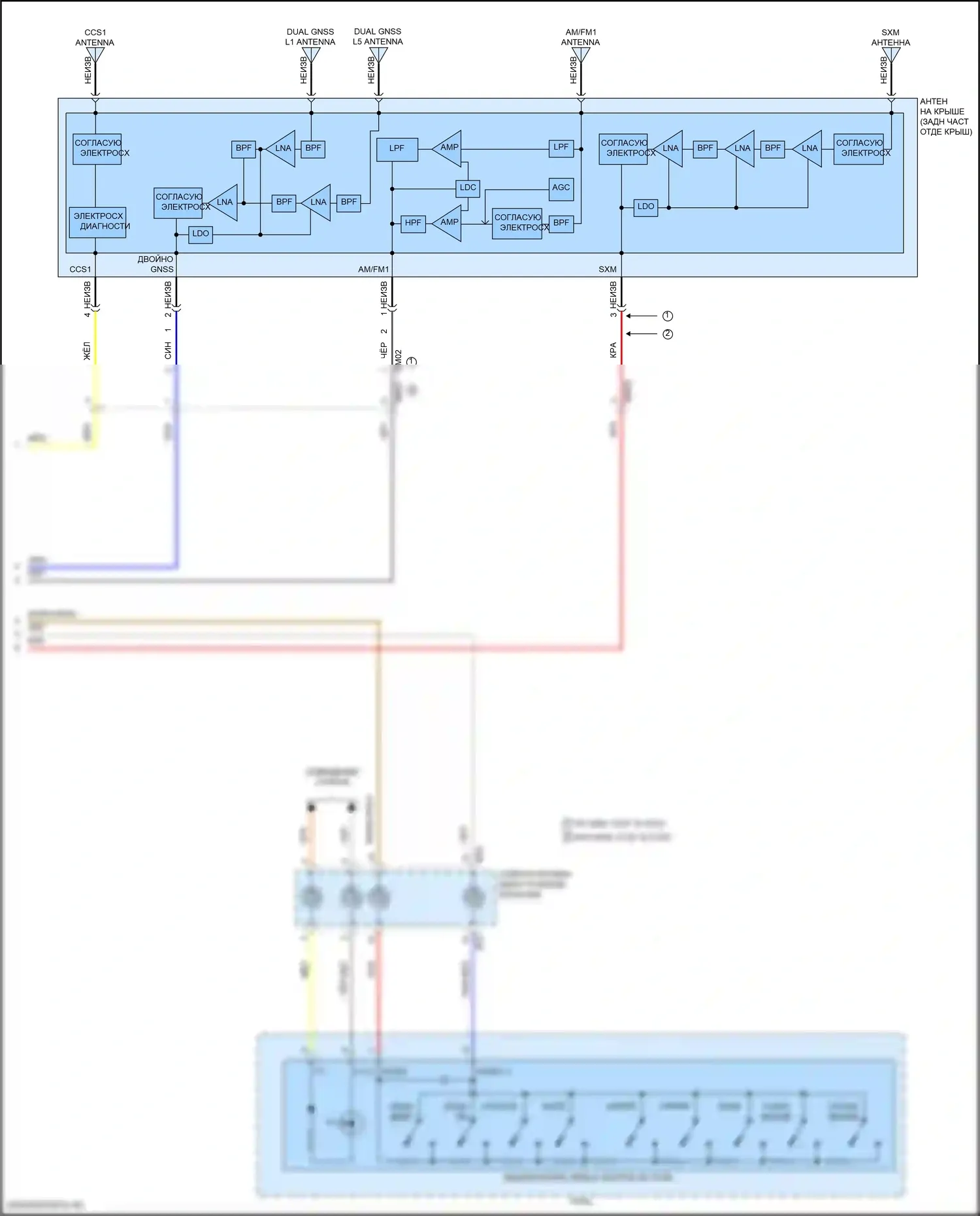 Sorento Kia IV рестайлинг (2023-2024): Электросхема магнитолы, кроме гибридной без усилителя (5 из 5) 