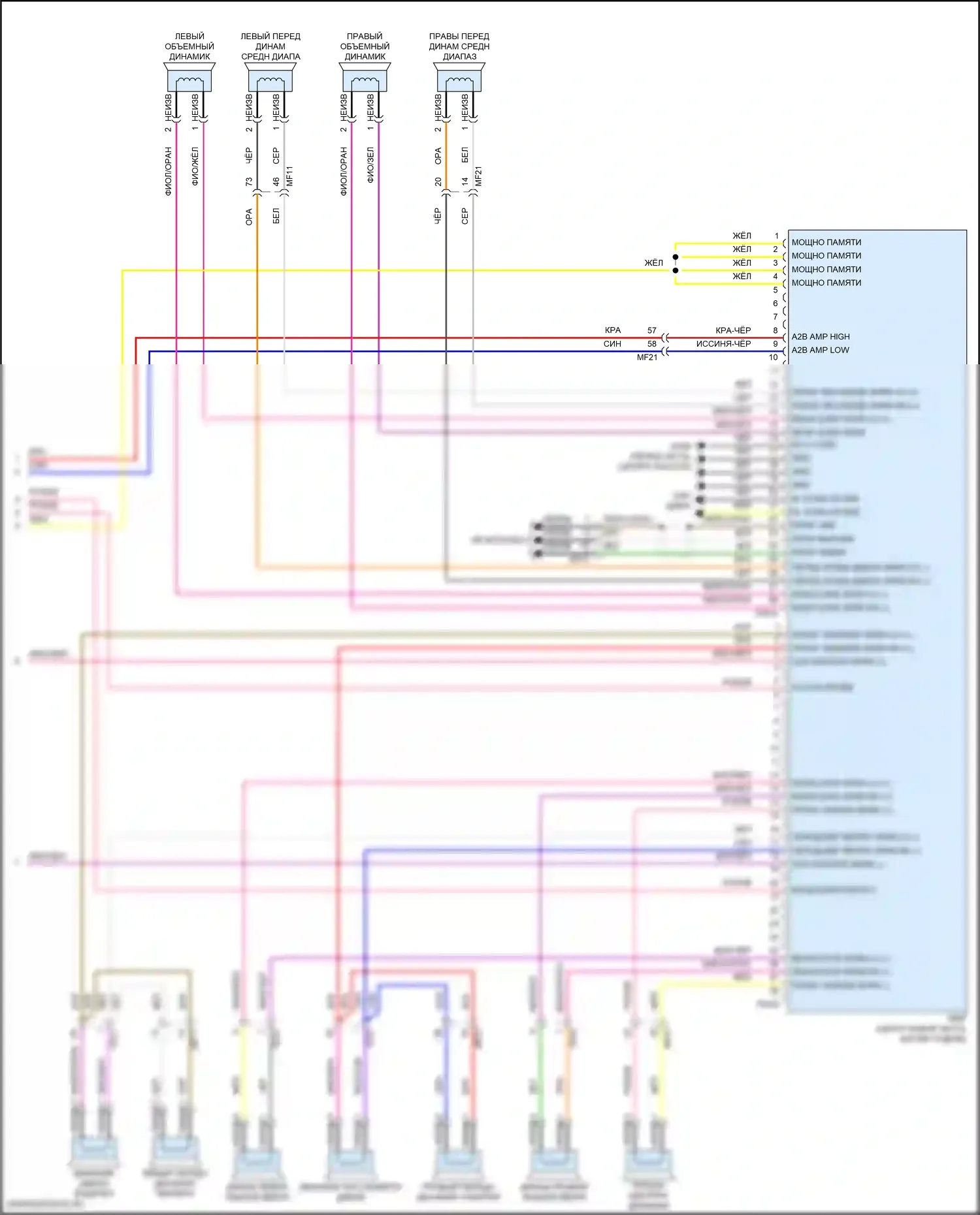 Sorento Kia IV рестайлинг (2023-2024): Электросхема магнитолы, кроме гибридной с усилителем (6 из 6) 
