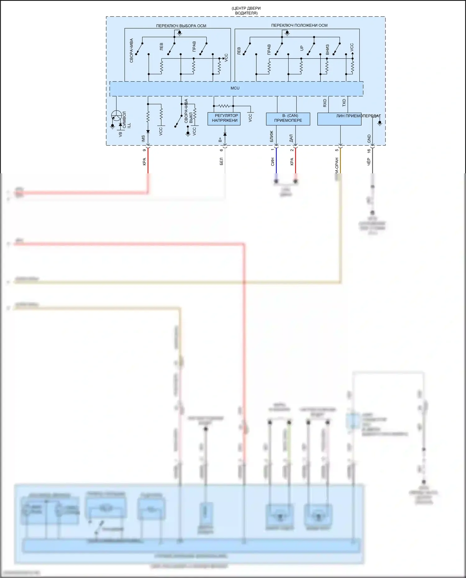 Sorento Kia IV рестайлинг (2023-2024): Электросхема памяти зеркал, гибридная (2 из 2) 