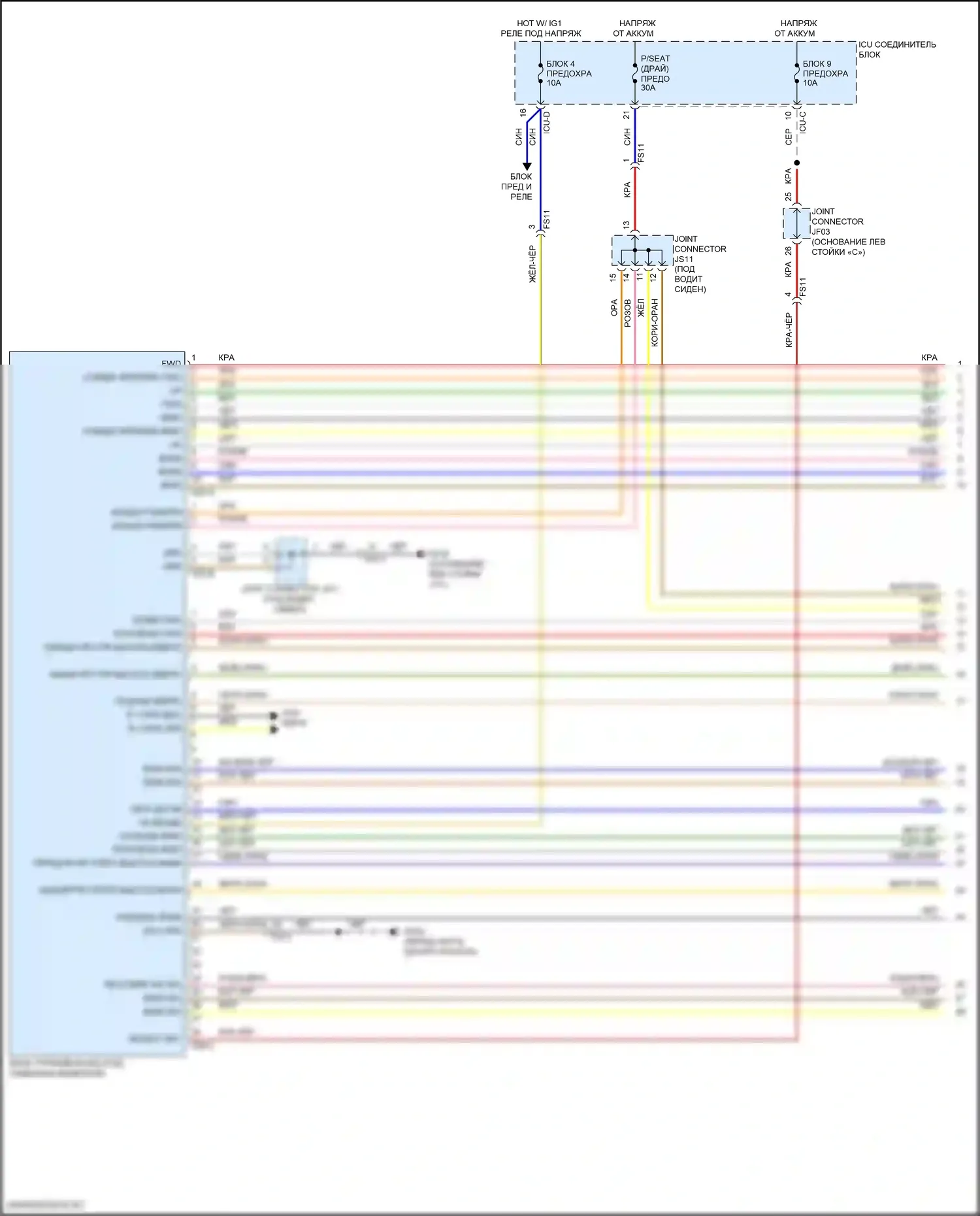 Sorento Kia IV рестайлинг (2023-2024): Электросхема сиденья памяти, гибридная 14-сторонняя (1 из 3) 