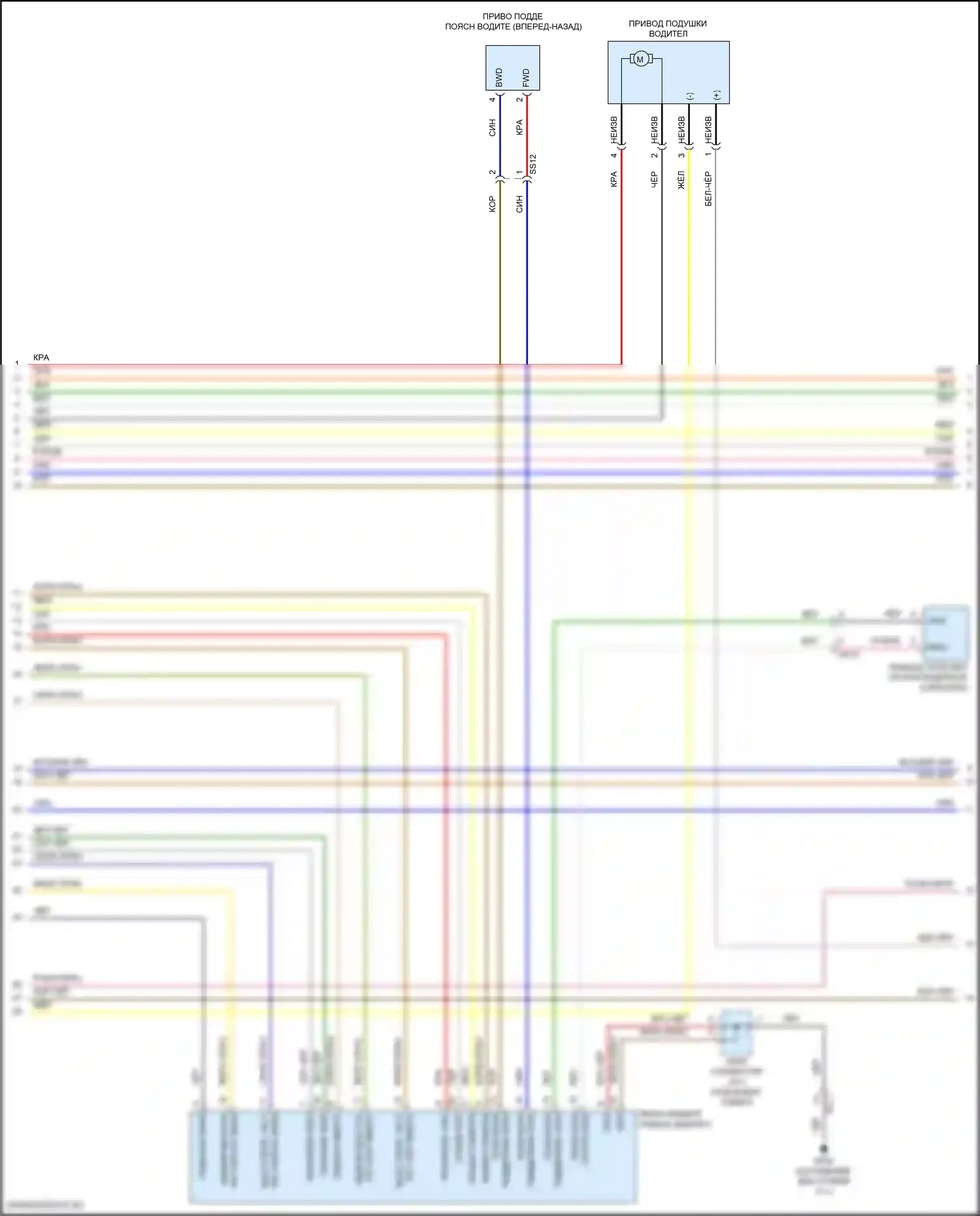 Sorento Kia IV рестайлинг (2023-2024): Электросхема сиденья памяти, гибридная 14-сторонняя (2 из 3) 