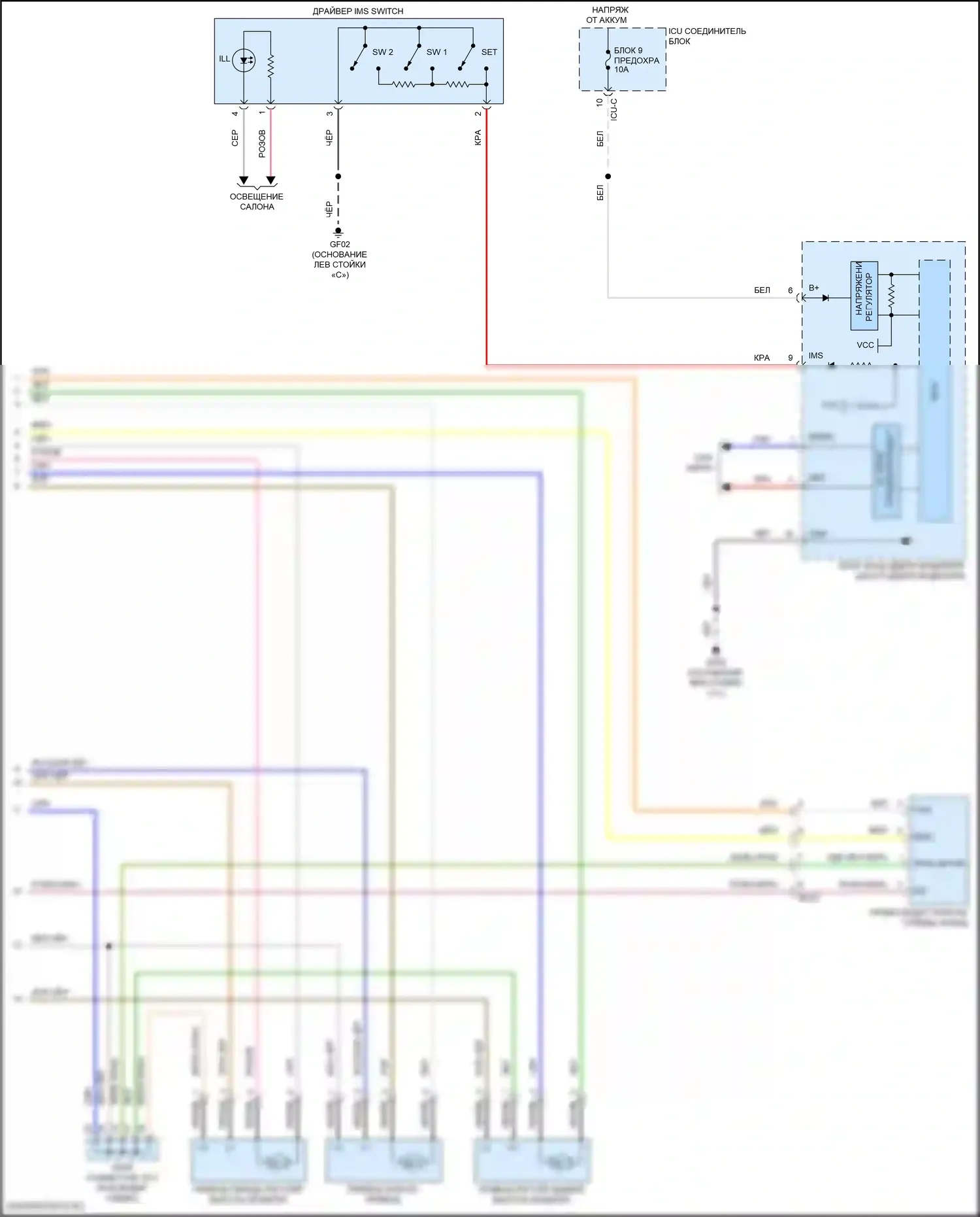 Sorento Kia IV рестайлинг (2023-2024): Электросхема сиденья памяти, гибридная 14-сторонняя (3 из 3) 