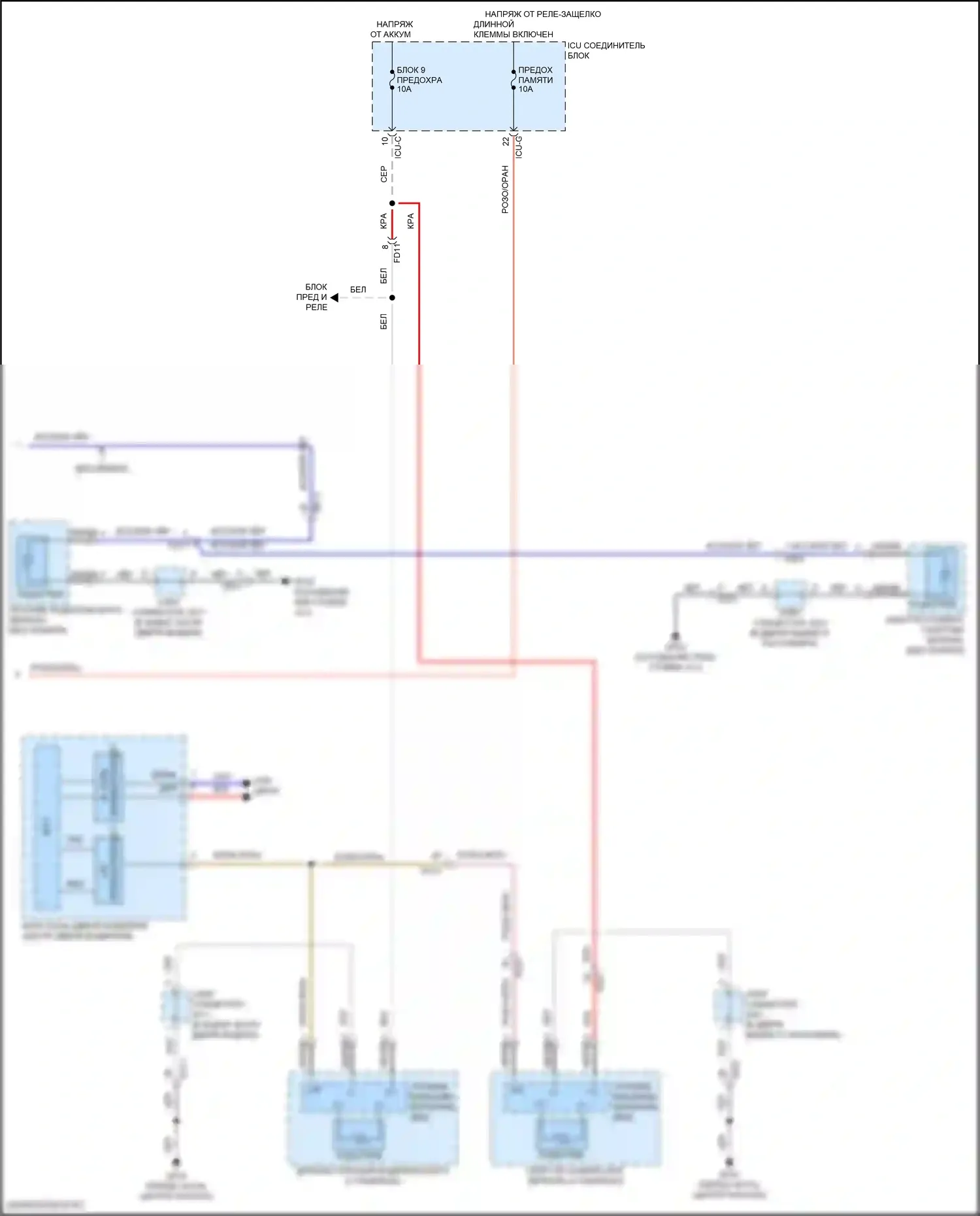 Sorento Kia IV рестайлинг (2023-2024): Электросхема подогрева стекол, гибридная (2 из 2) 