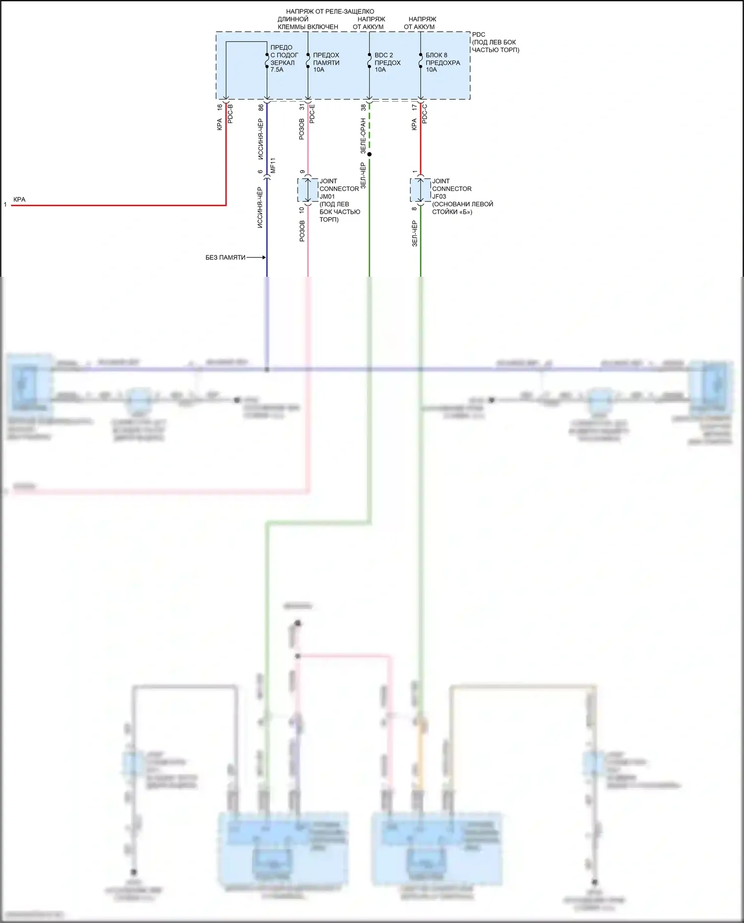 Sorento Kia IV рестайлинг (2023-2024): Электросхема подогрева стекол, кроме гибридных (2 из 2) 