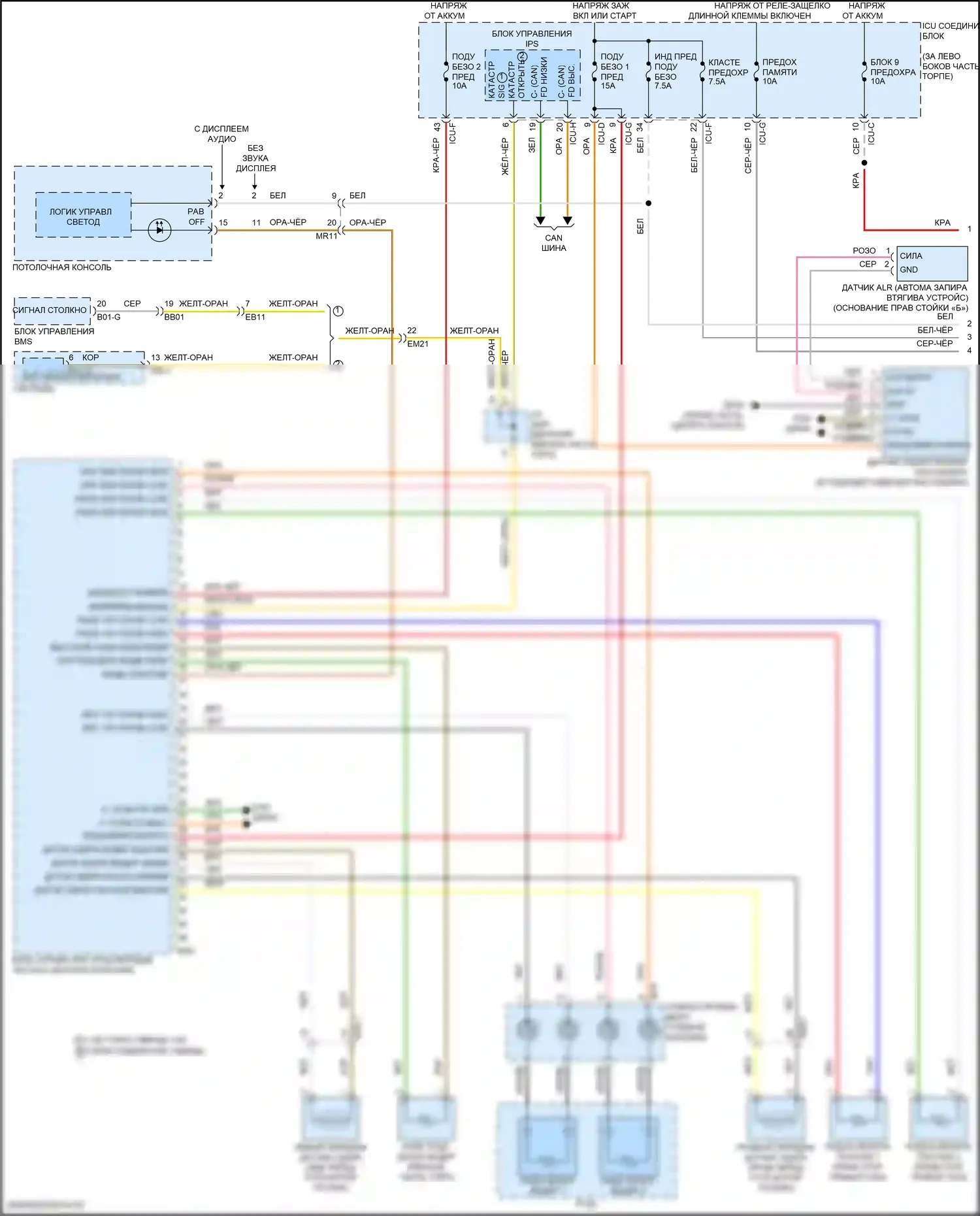 Sorento Kia IV рестайлинг (2023-2024): Электросхема подушек безопасности, гибридная (1 из 3) 