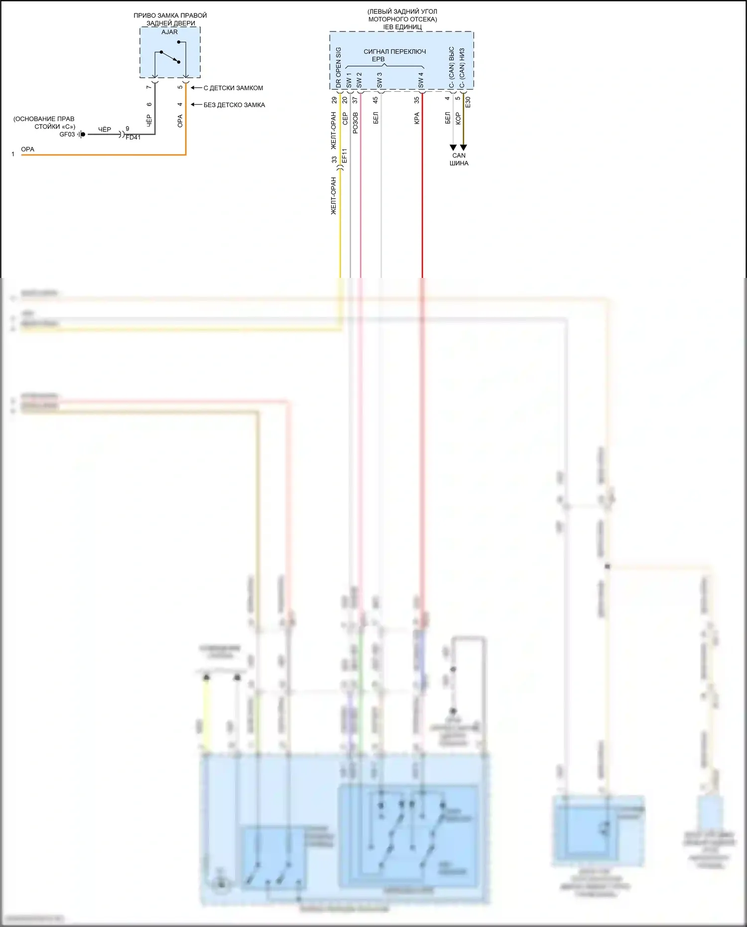 Sorento Kia IV рестайлинг (2023-2024): Электросхема приборной панели, гибрид с 12,3-дюймовым жк-экраном (3 из 3) 