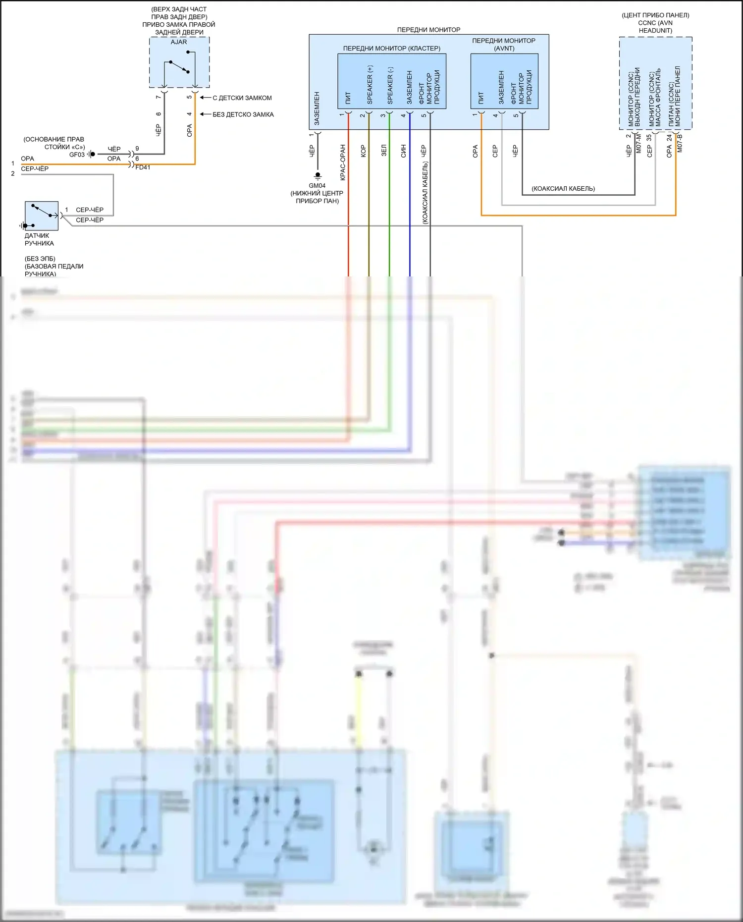 Sorento Kia IV рестайлинг (2023-2024): Электросхема приборной панели, за исключением гибридной с 12,3-дюймовым жк-дисплеем (3 из 3) 