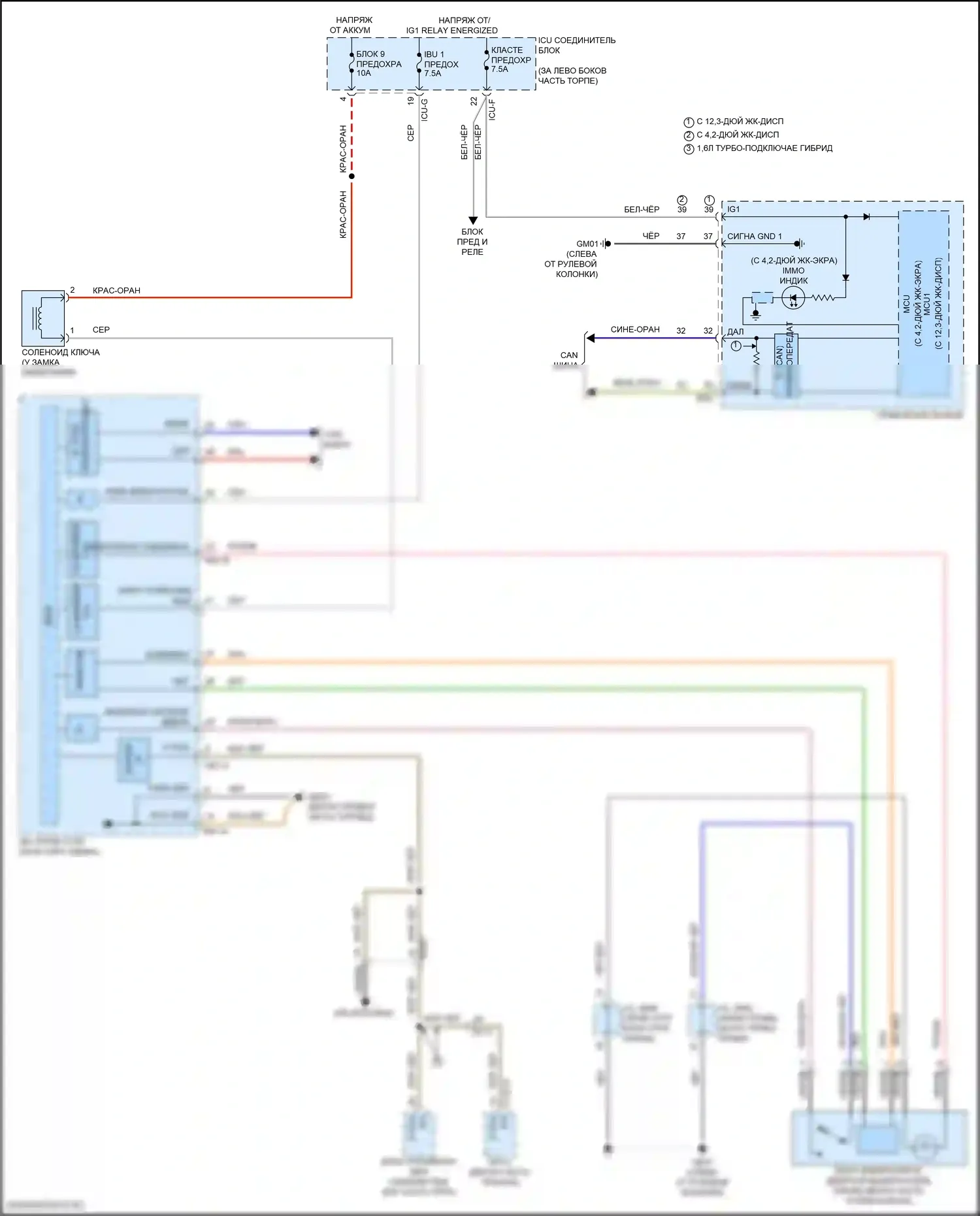 Sorento Kia IV рестайлинг (2023-2024): Электросхема иммобилайзера, гибрид без смарт-ключа 
