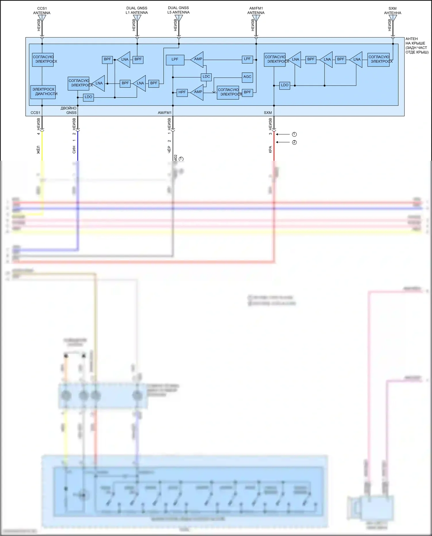 Sorento Kia IV рестайлинг (2023-2024): Электросхема навигации, кроме гибридной с усилителем (5 из 6) 