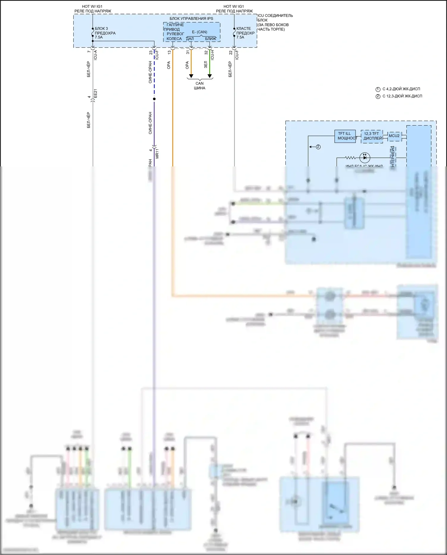 Sorento Kia IV рестайлинг (2023-2024): Электросхема сигнализации о выезде с полосы движения 
