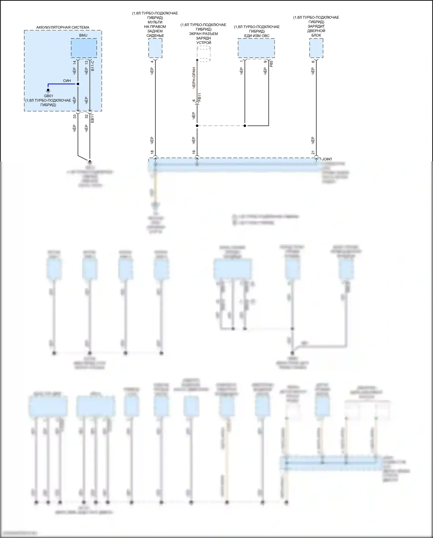 Sorento Kia IV рестайлинг (2023-2024): Электросхема разводки массы, гибридная (1 из 8) 