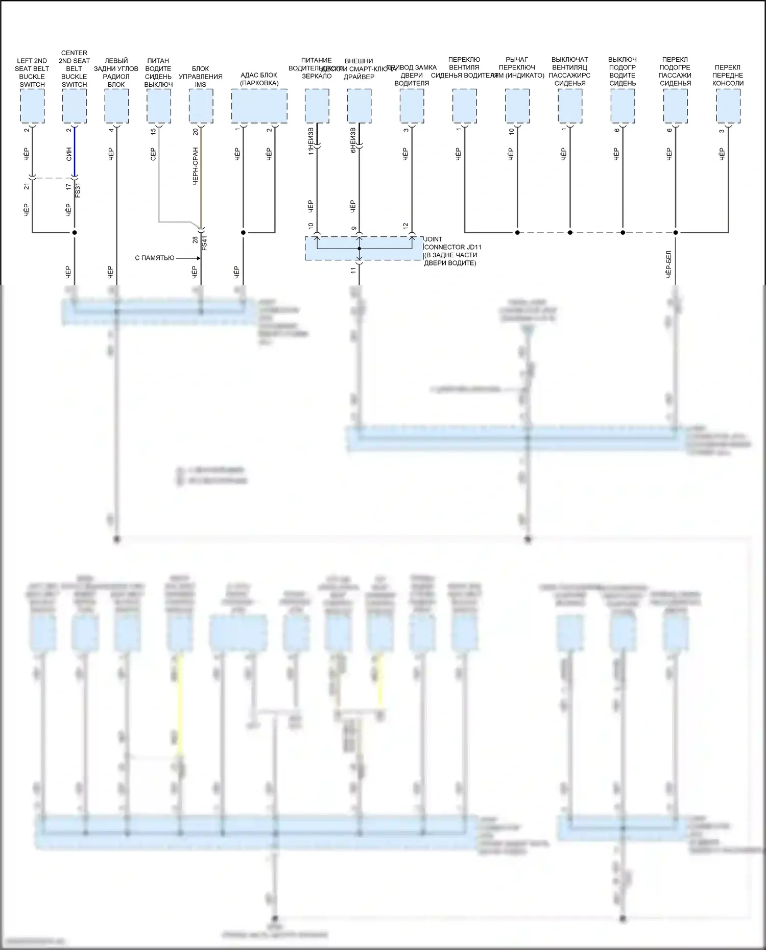 Sorento Kia IV рестайлинг (2023-2024): Электросхема разводки массы, за исключением гибридной (6 из 8) 