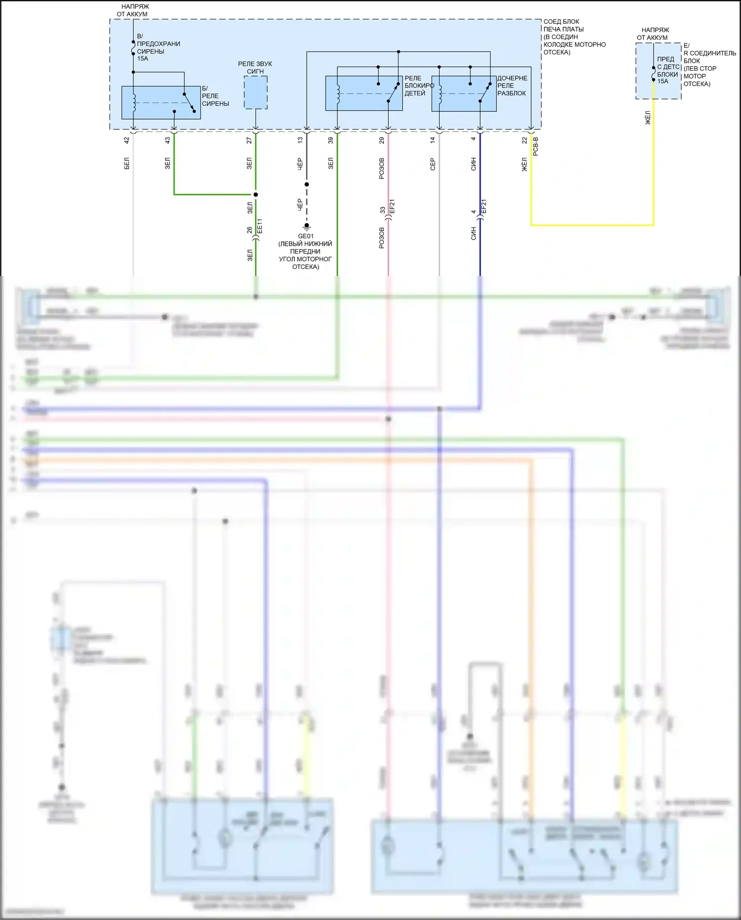 Sorento Kia IV рестайлинг (2023-2024): Электросхема центрального замка, гибридная (3 из 3) 