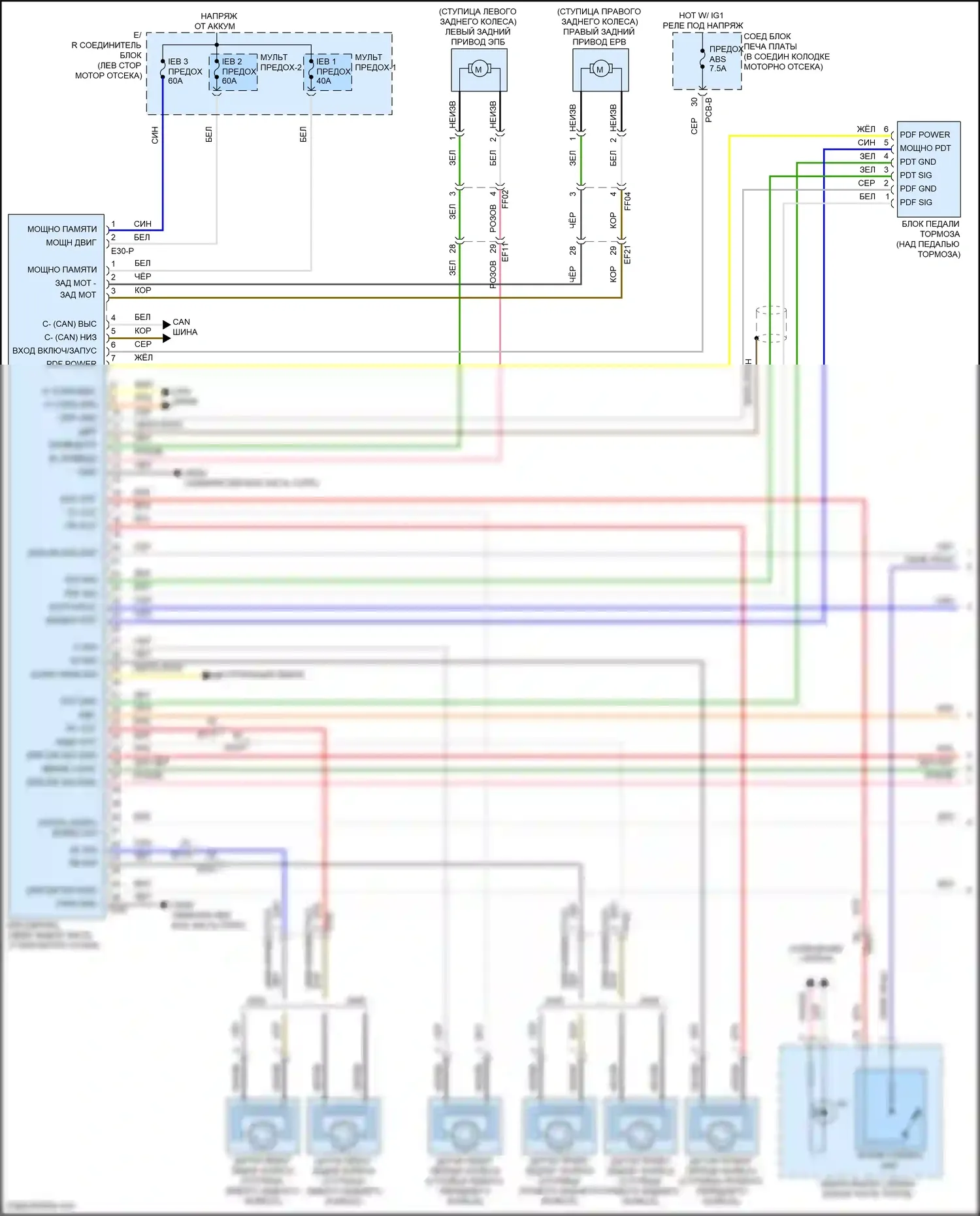 Sorento Kia IV (2020-2024): Антиблокировочная система abs электросхема, гибридная (1 из 2) 
