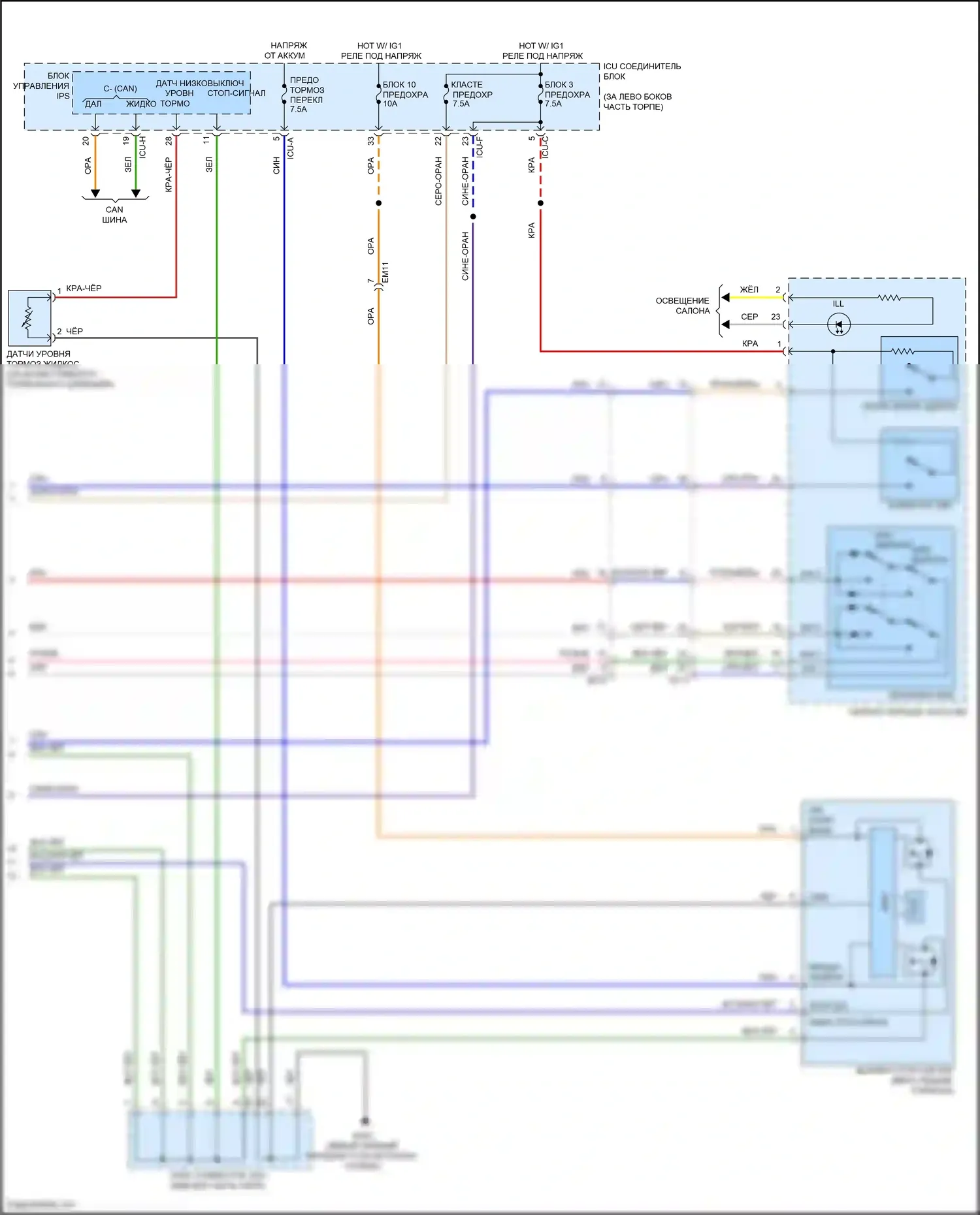 Sorento Kia IV (2020-2024): Антиблокировочная система abs электросхема, за исключением гибридной с epb (3 из 3) 