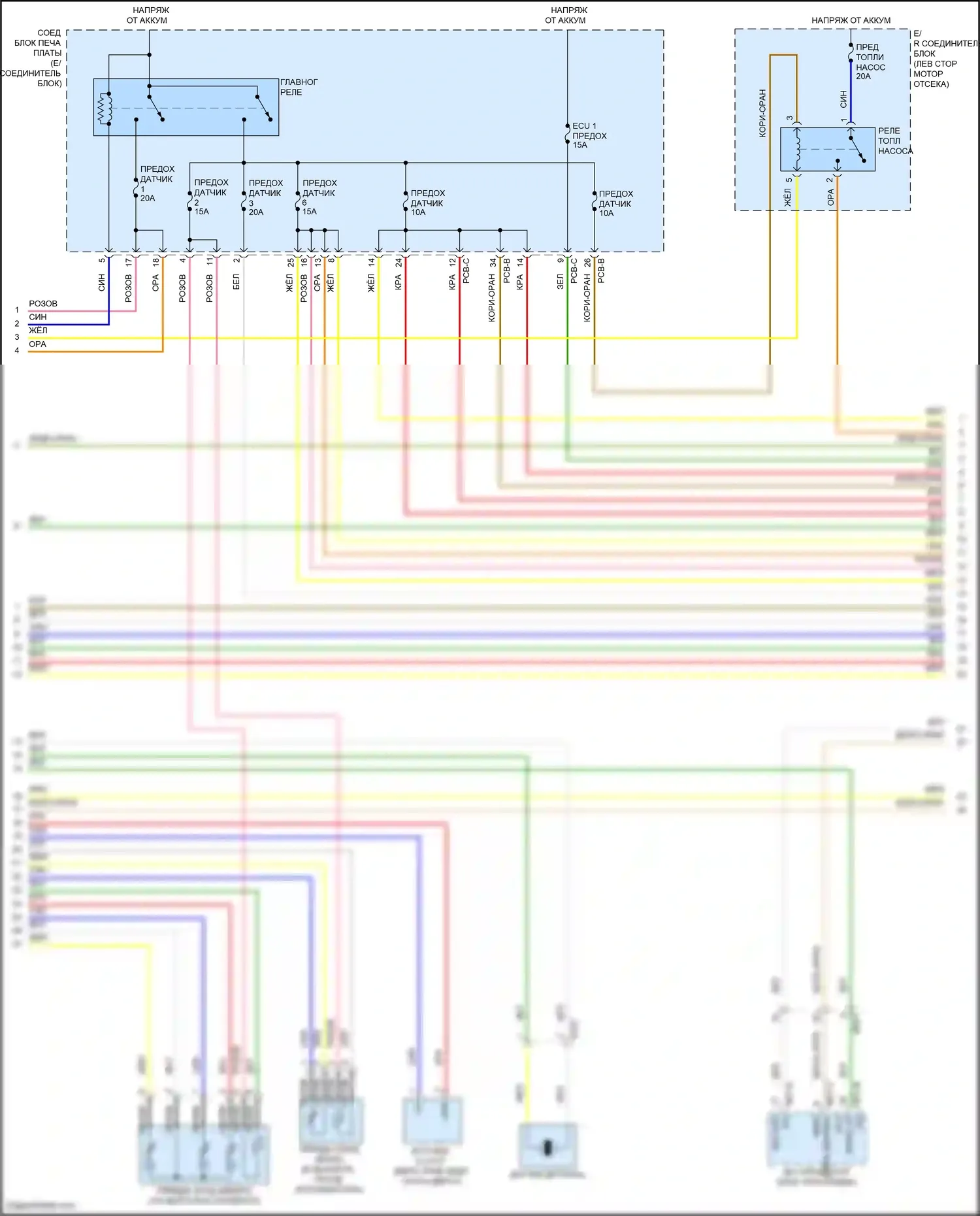 Sorento Kia IV (2020-2024): Электросхема двигатель 2.5л турбо, электросхема органов управления двигателем (4 из 8) 