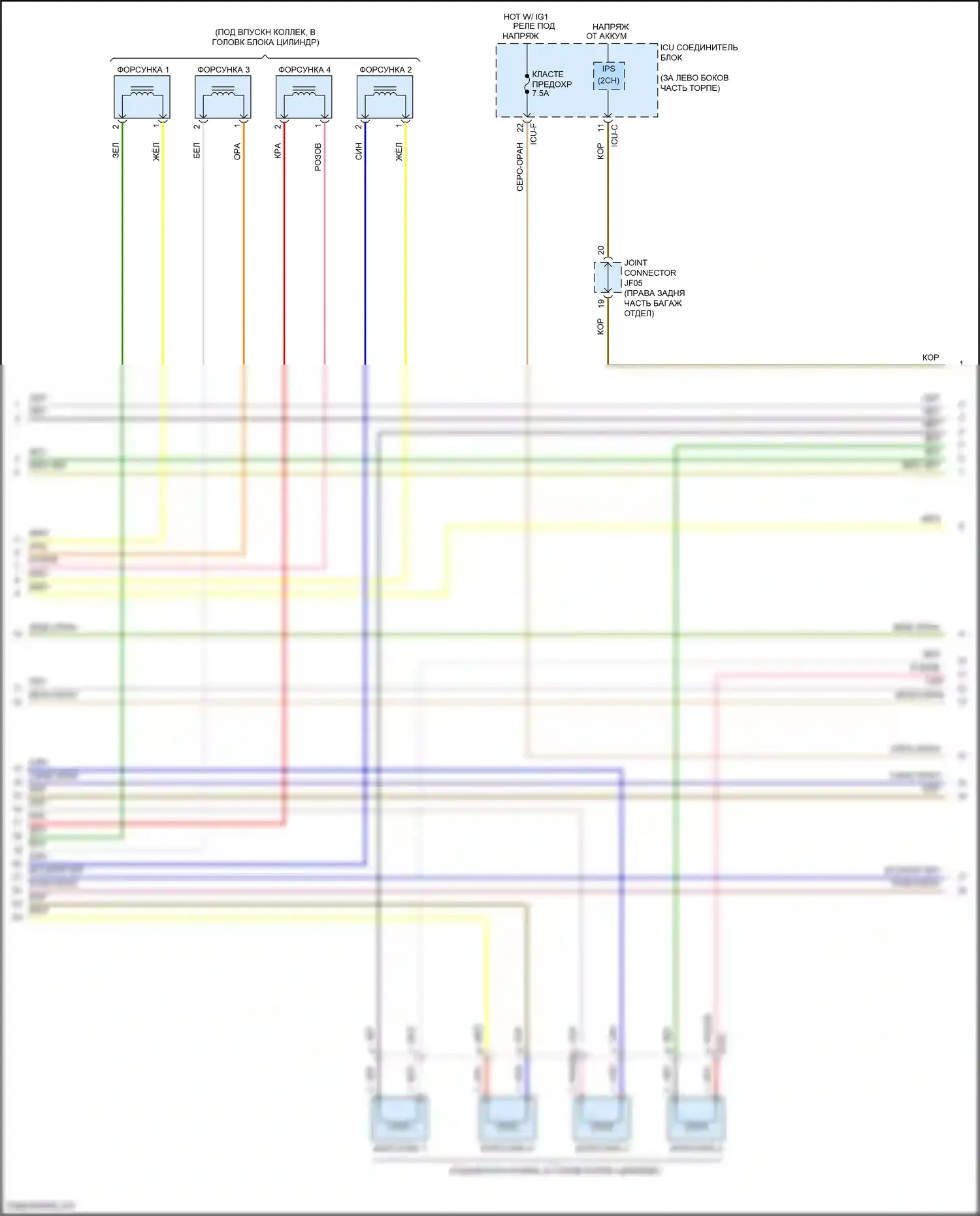 Sorento Kia IV (2020-2024): Электросхема двигатель 2.5л турбо, электросхема органов управления двигателем (7 из 8) 