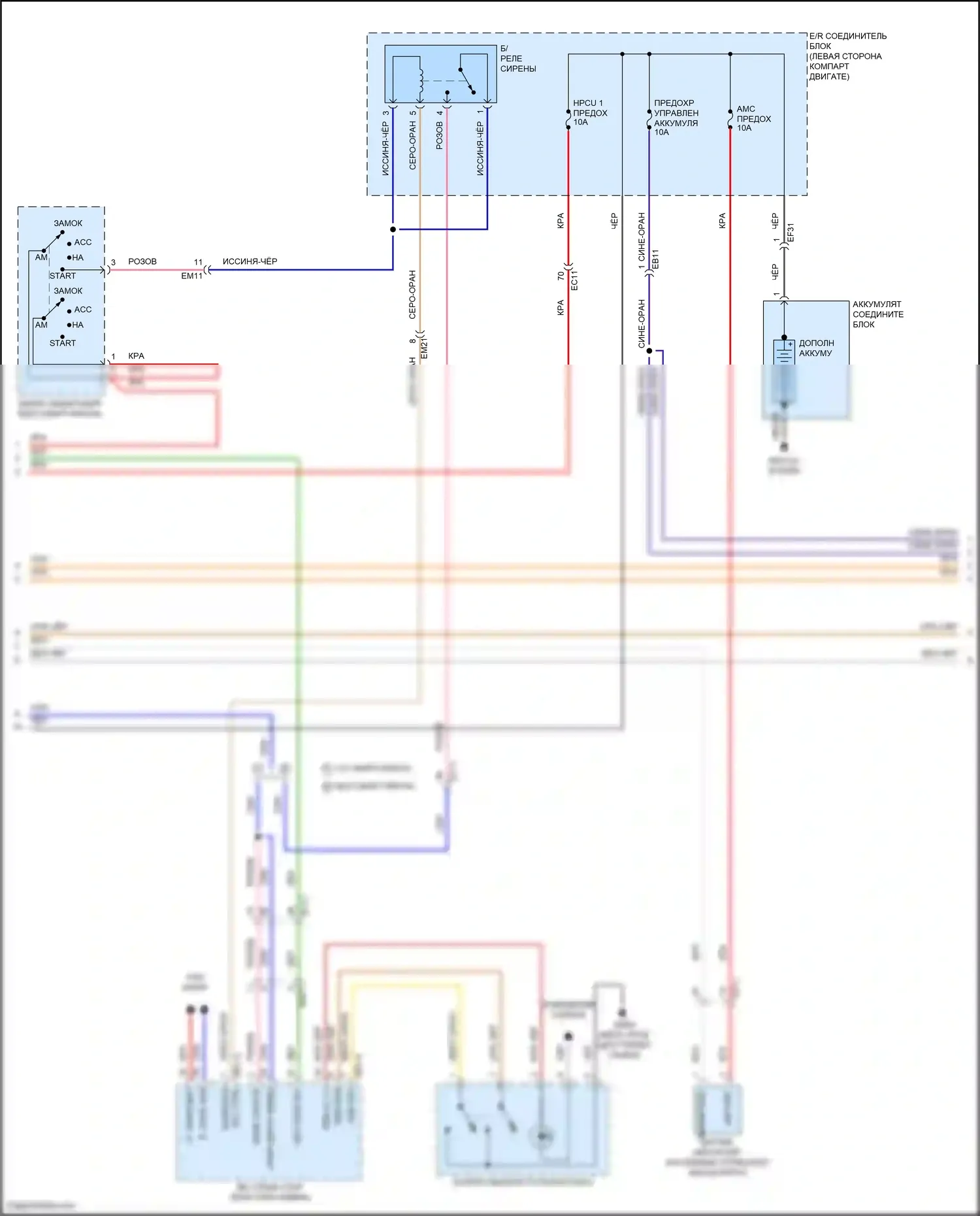 Sorento Kia IV (2020-2024): Электросхема двигателя 1.6л турбо гибрид, электросхема управления гибридом (3 из 7) 