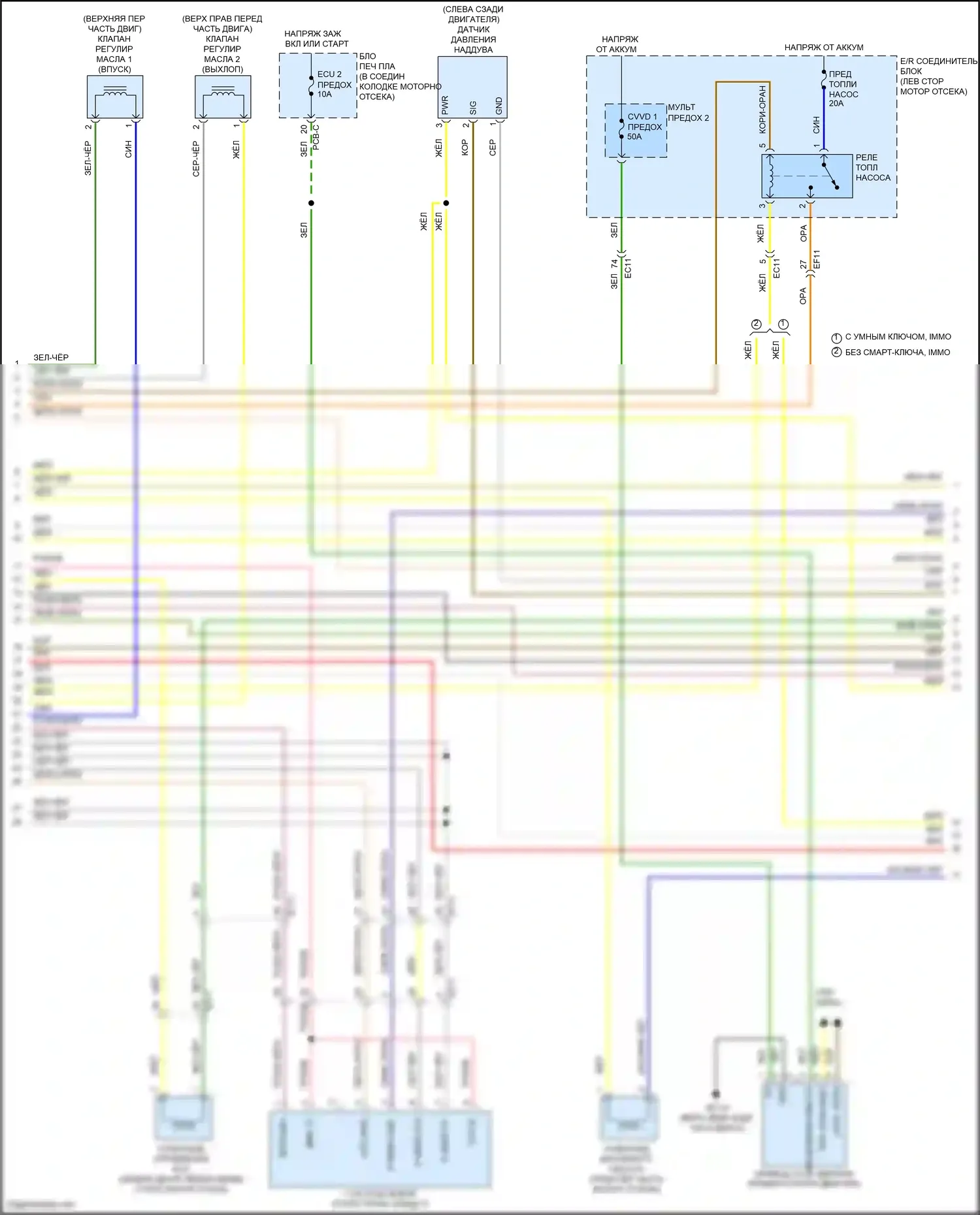 Sorento Kia IV (2020-2024): Электросхема двигателя 1,6л турбогибрида, электросхема органов управления двигателем (6 из 8) 