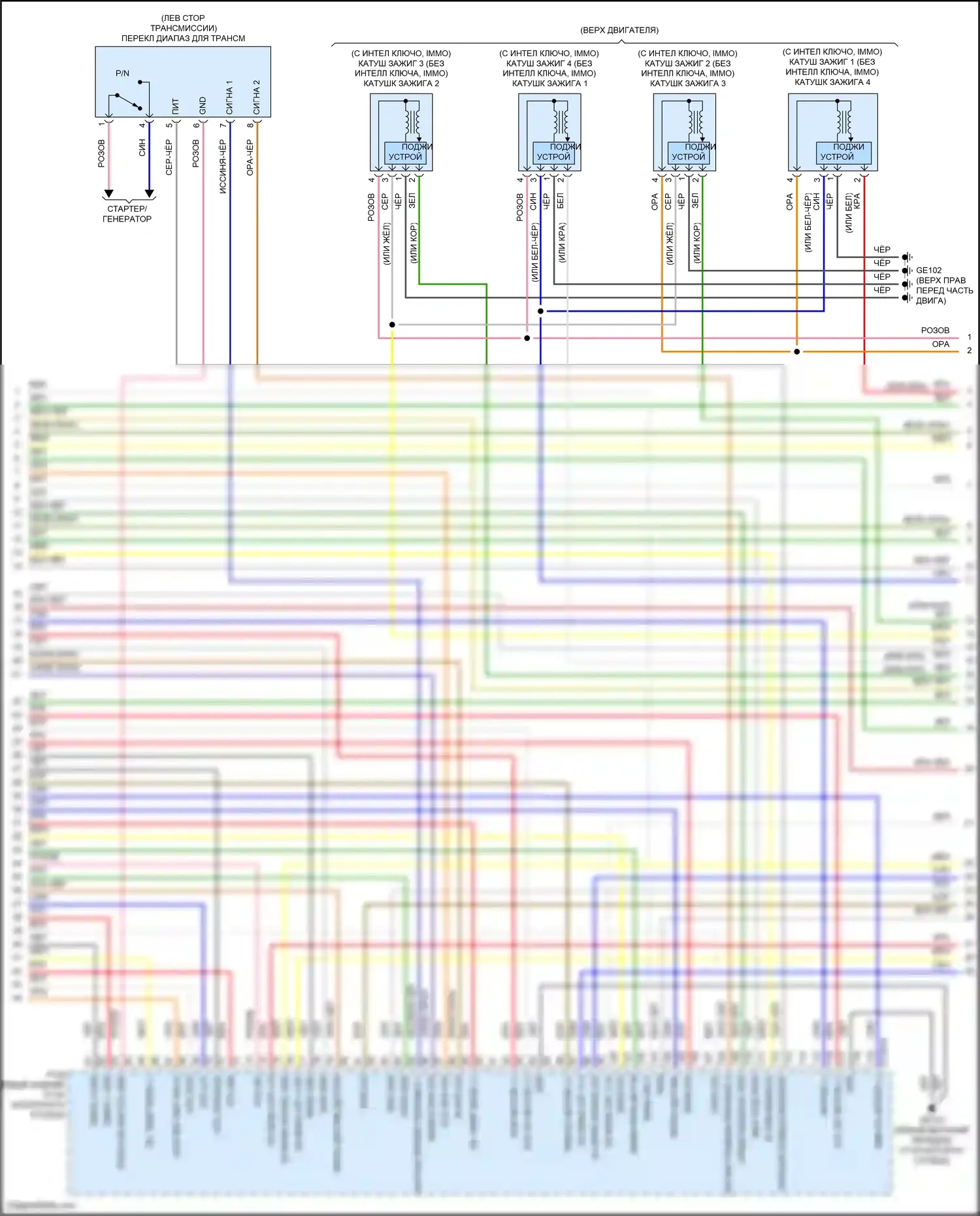 Sorento Kia IV (2020-2024): Электросхема двигателя 2.5l, электросхема органов управления двигателем (4 из 8) 