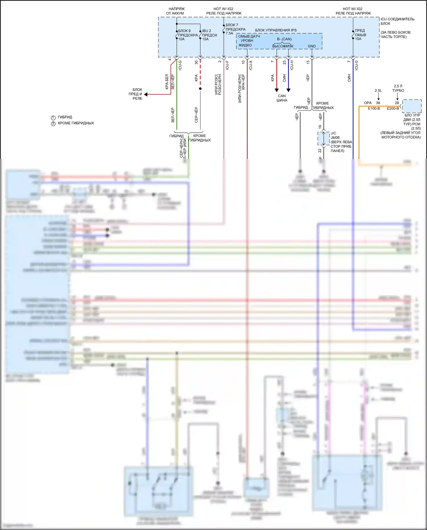 Sorento Kia IV (2020-2024): Дворники и омыватели электросхема (1 из 2) 