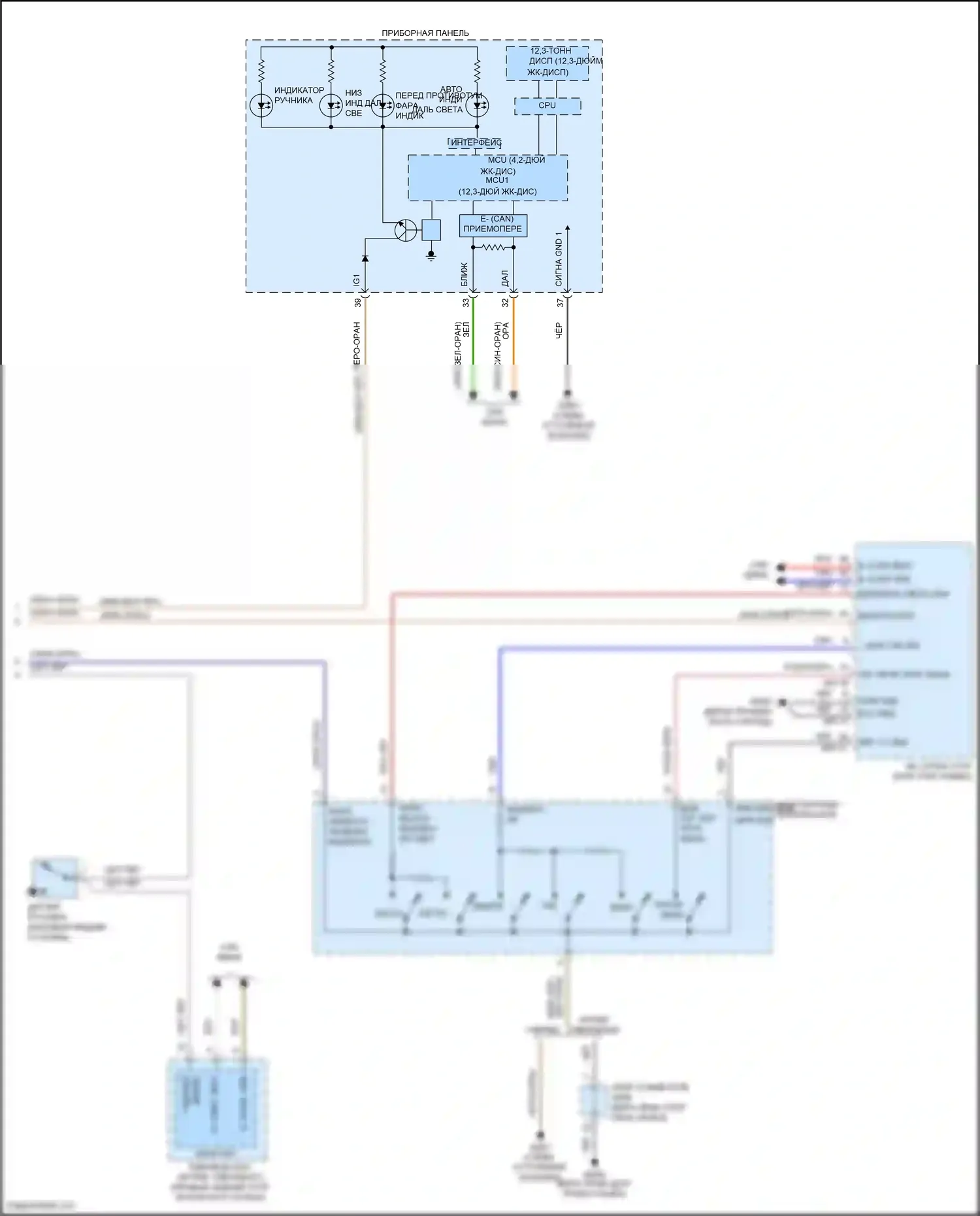 Sorento Kia IV (2020-2024): Электросхема фар (2 из 2) 