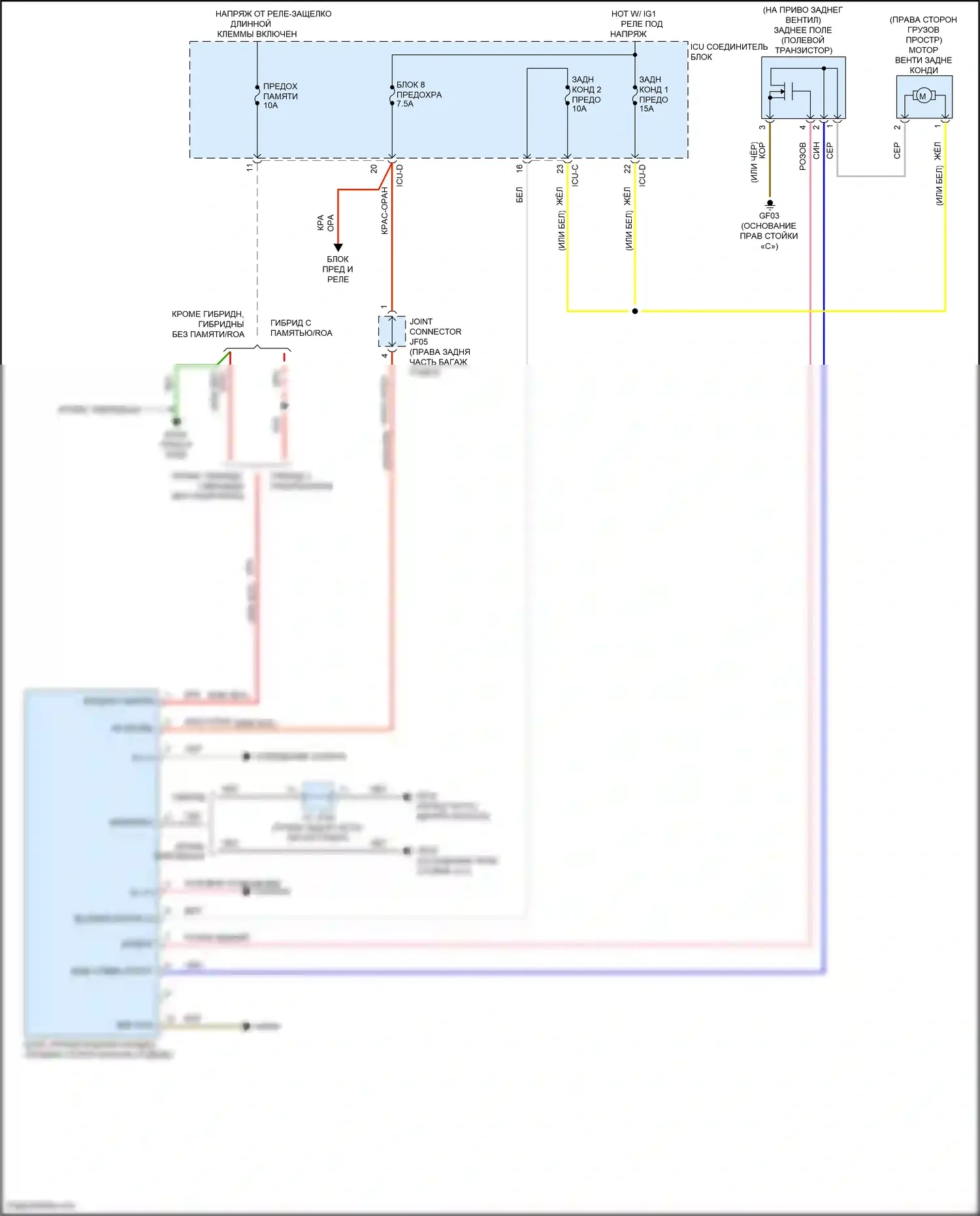 Sorento Kia IV (2020-2024): Электросхема заднего кондиционера 