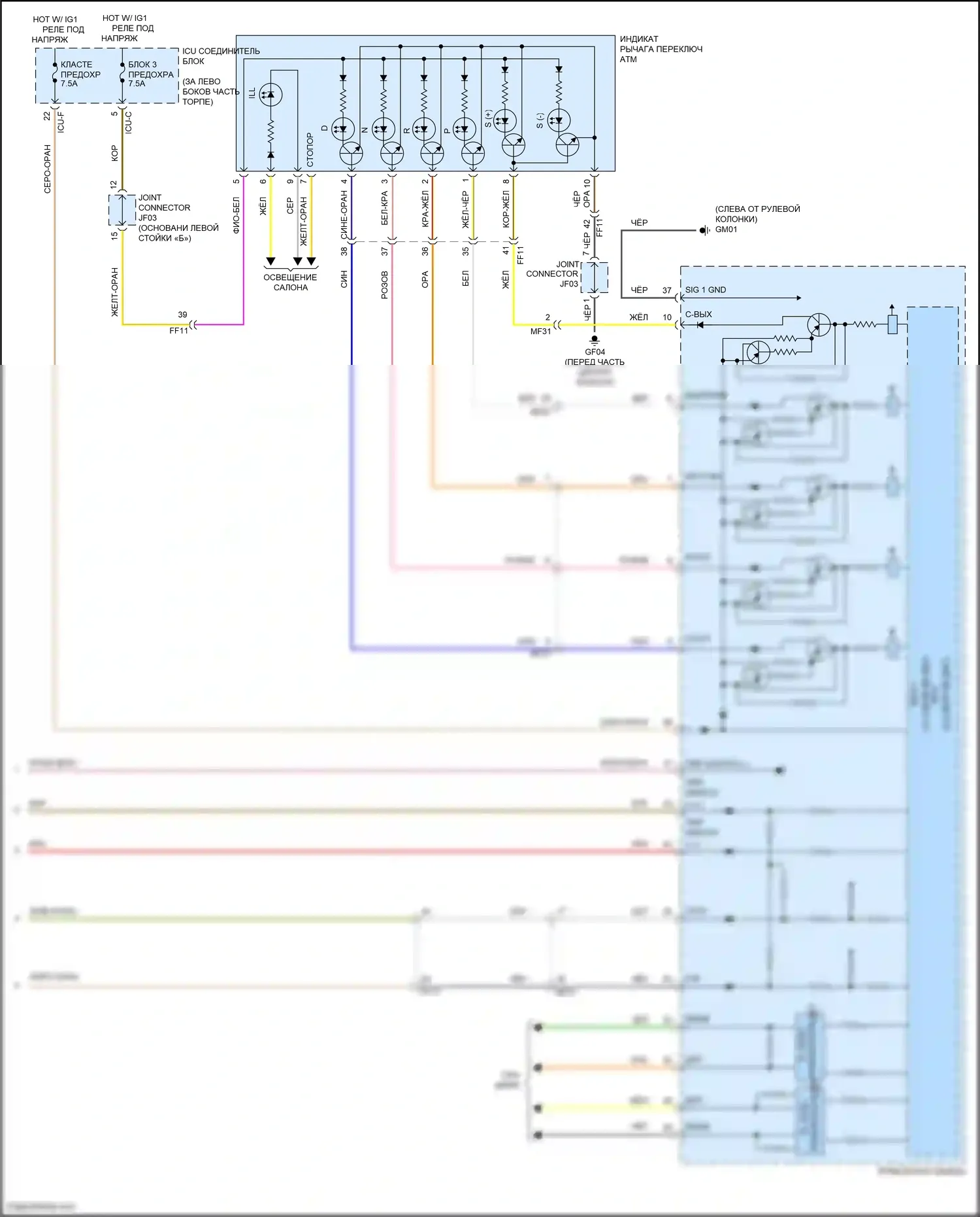 Sorento Kia IV (2020-2024): 2,5л турбо, электросхема автоматической коробки передач (3 из 3) 