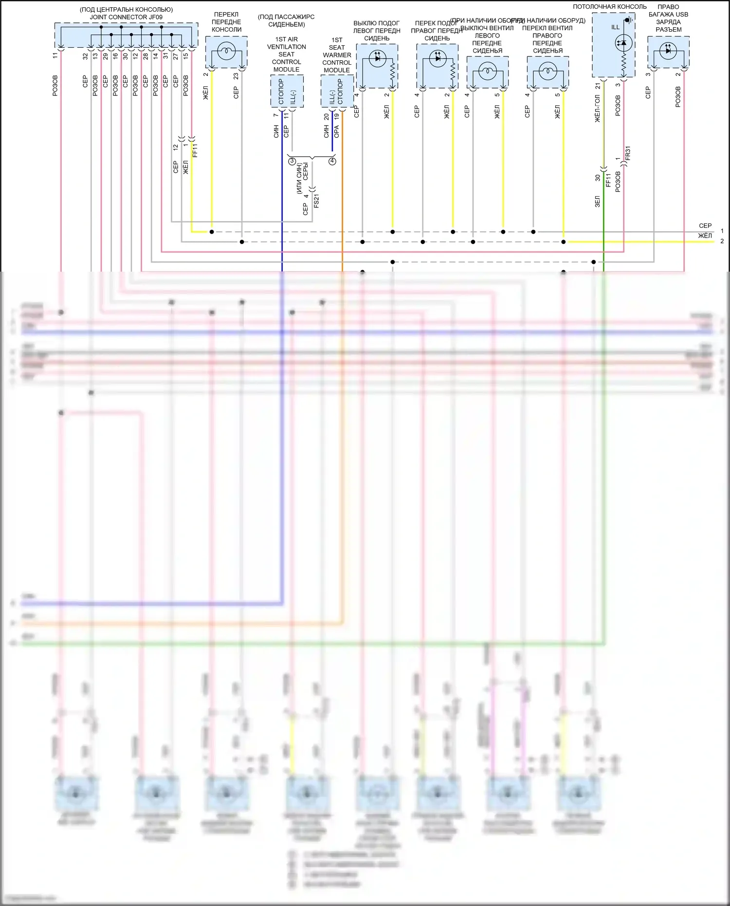 Sorento Kia IV (2020-2024): Электросхема подсветки приборов, гибридная (2 из 3) 