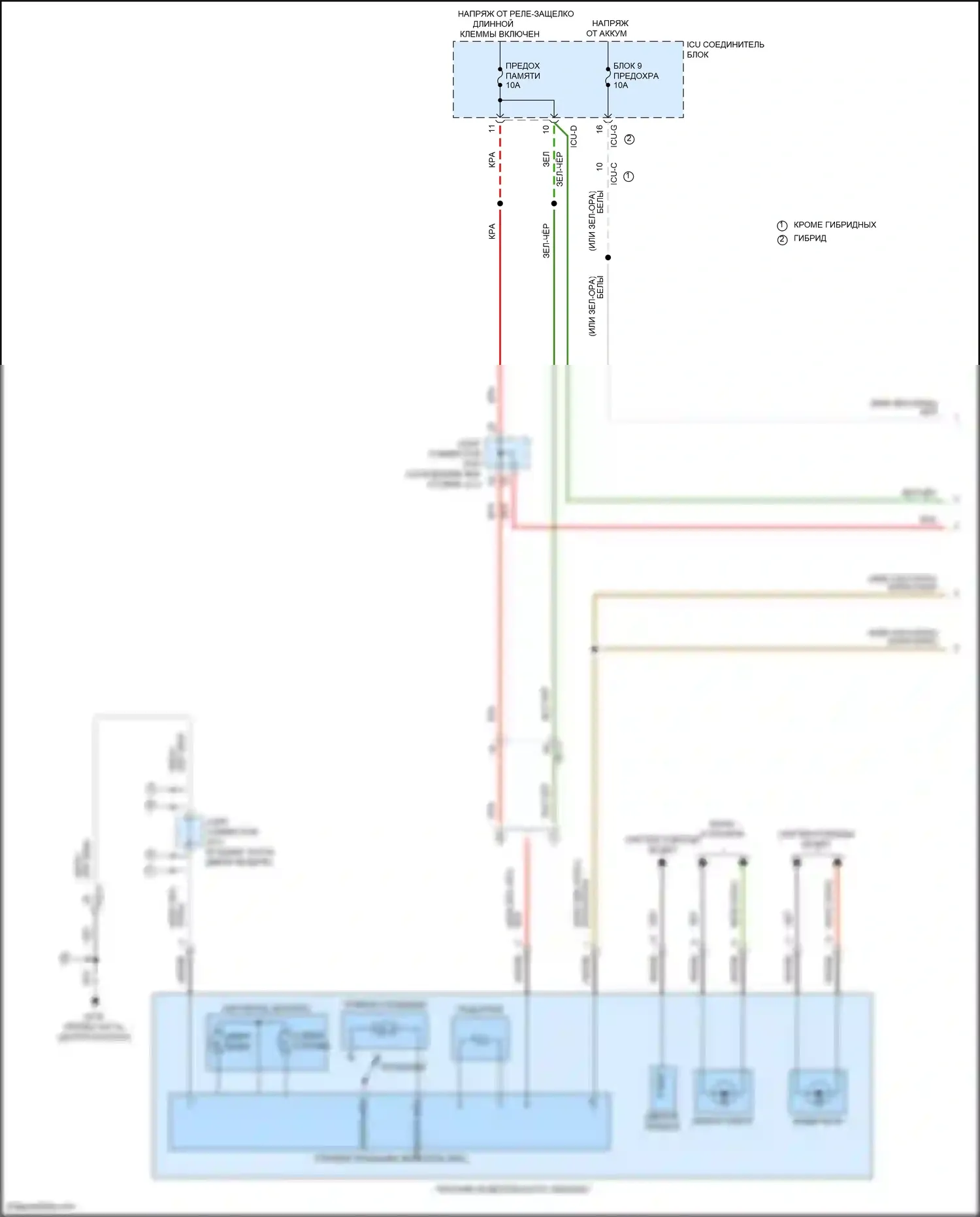 Sorento Kia IV (2020-2024): Электросхема памяти зеркал (1 из 2) 