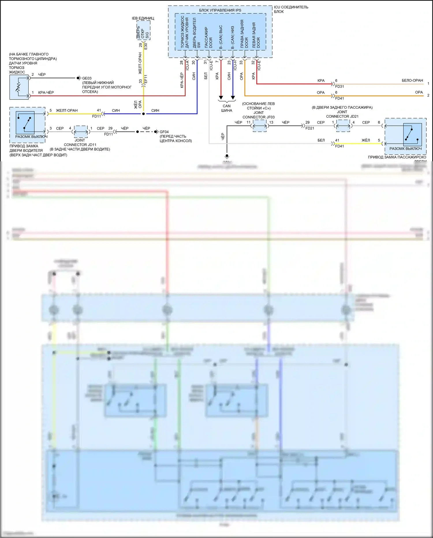Sorento Kia IV (2020-2024): Электросхема приборной панели, гибрид с 12,3-дюймовым жк-экраном (2 из 3) 