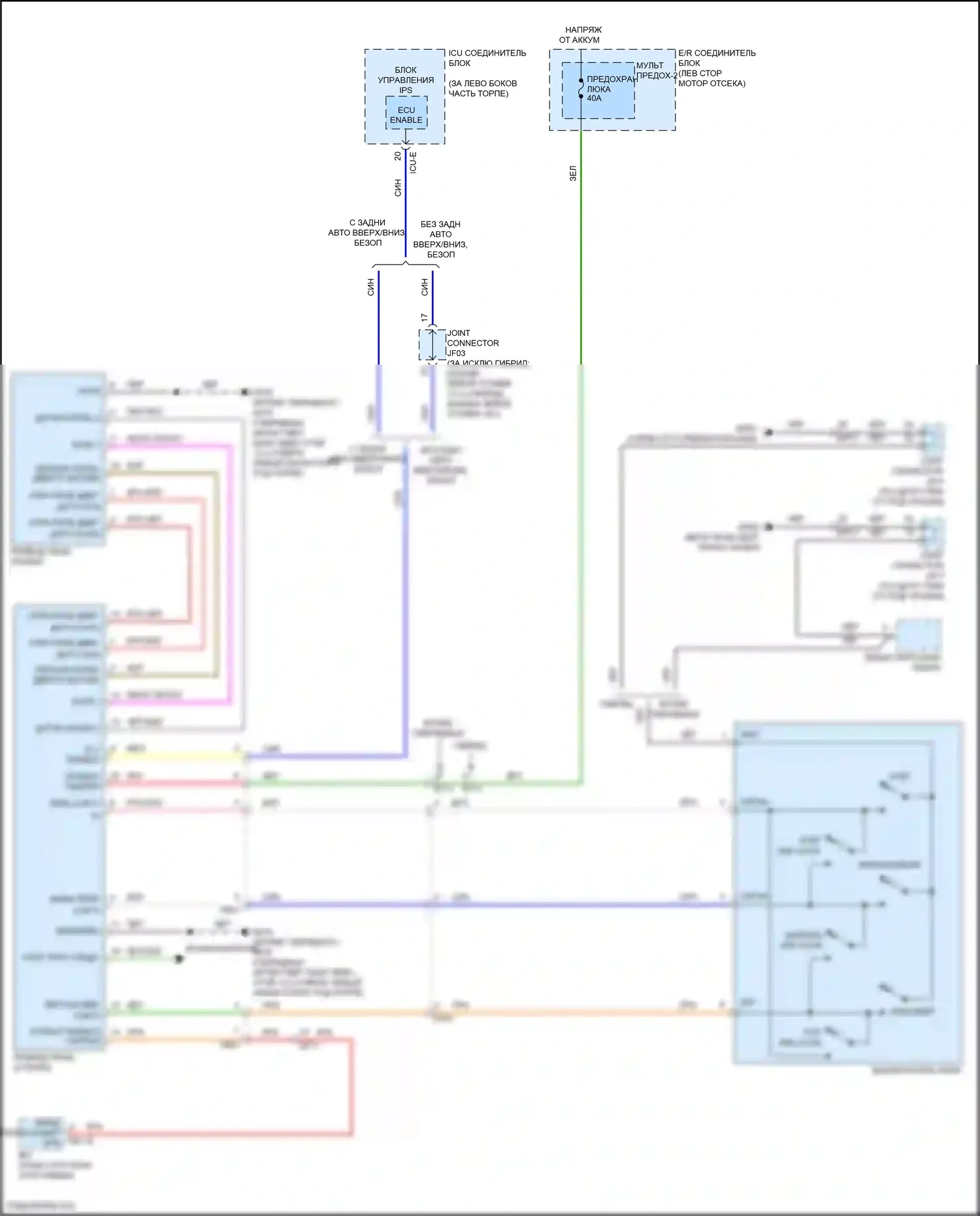 Sorento Kia IV (2020-2024): Электросхема складной крыши/люка 